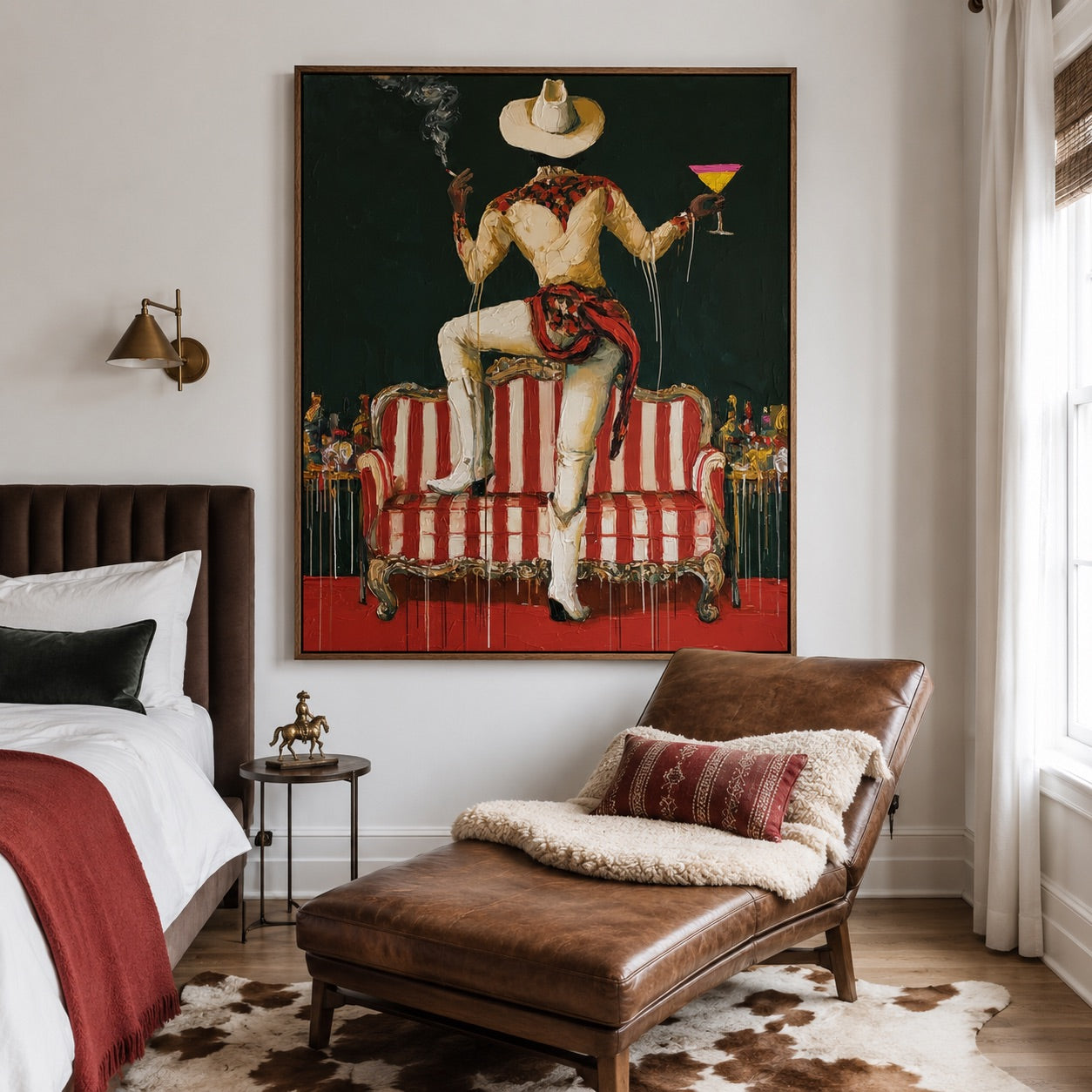 After Hours-Cowboy Cocktail Oil Painting