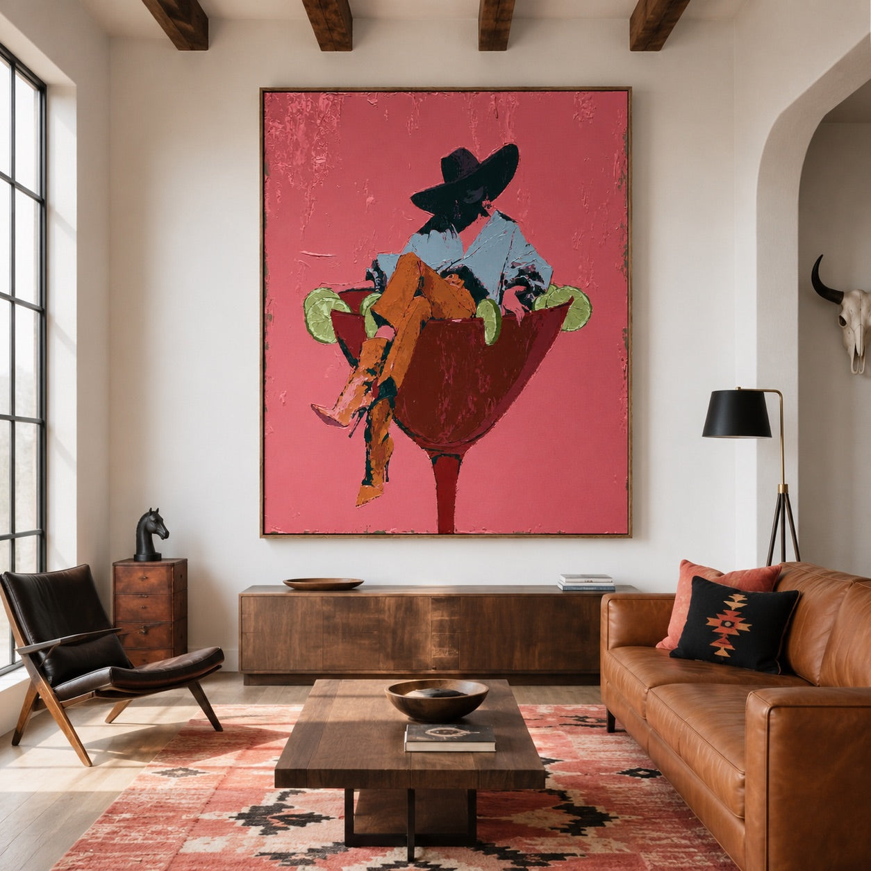 Pink Rodeo-Lime Martini Cowgirl Painting
