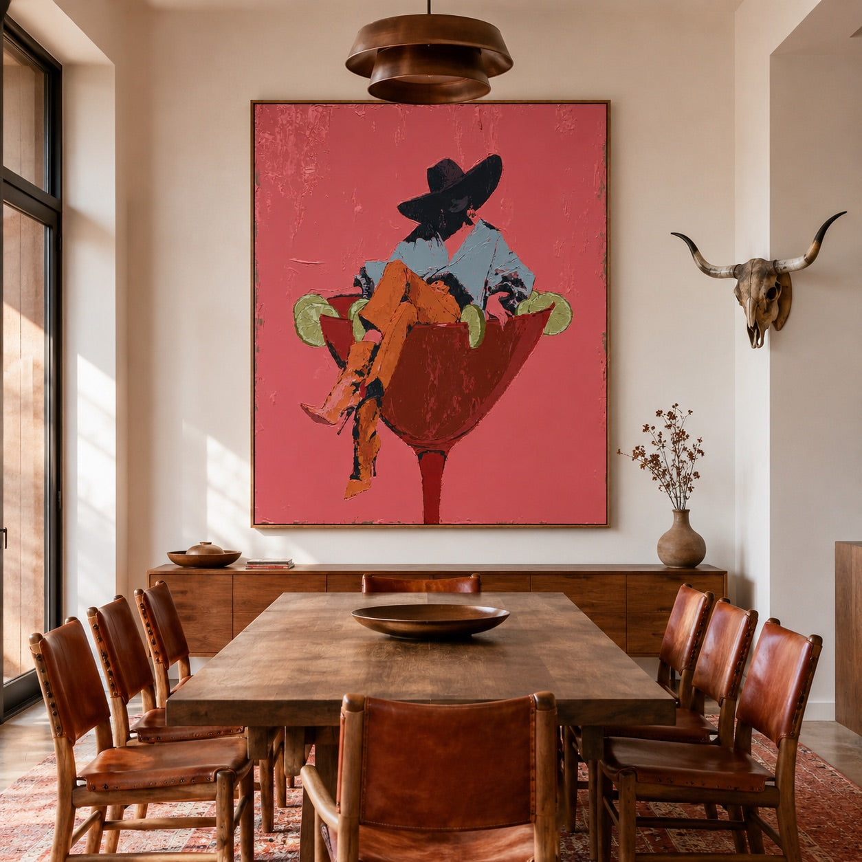 Pink Rodeo-Lime Martini Cowgirl Painting