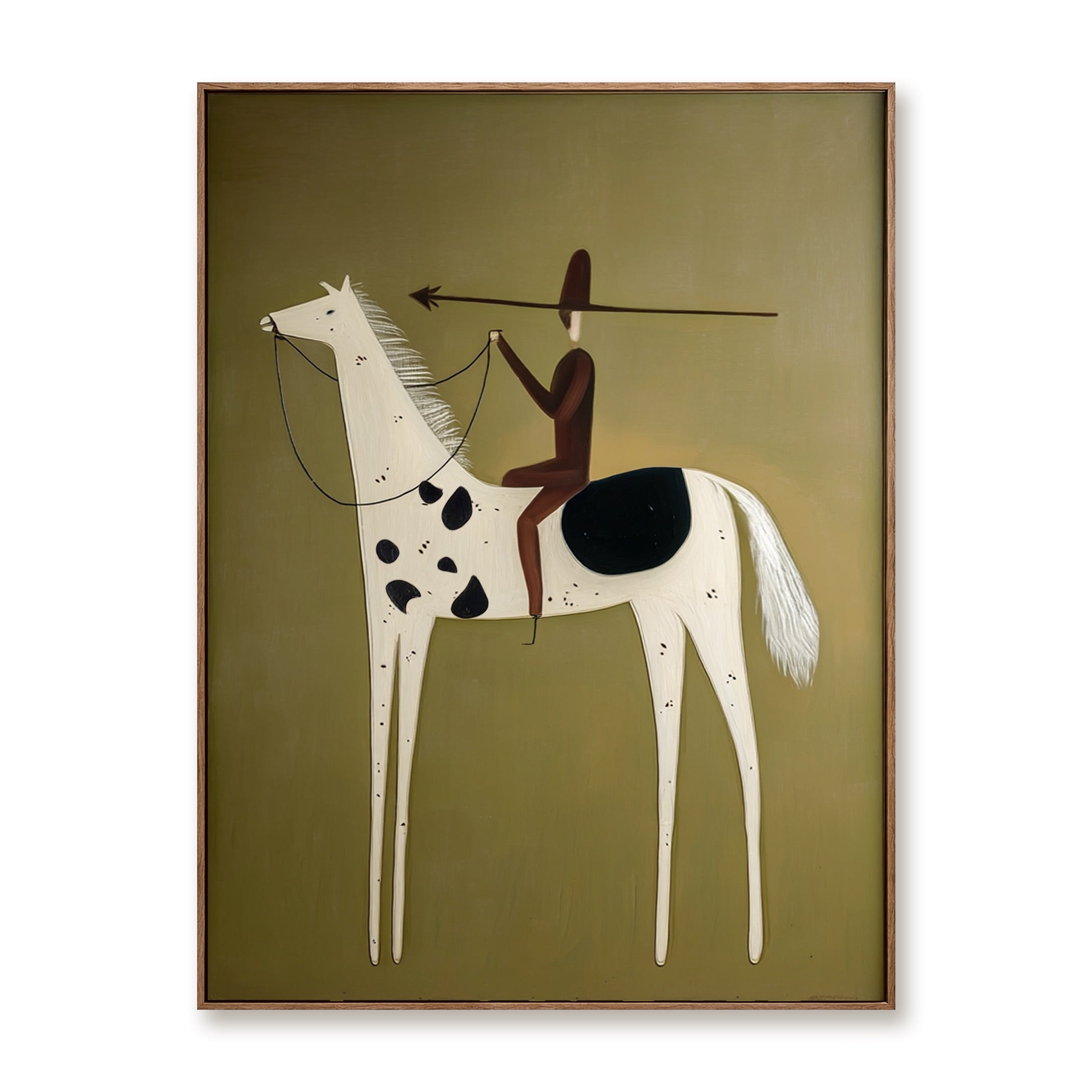 Silent Arrow-Spotted Horse Cowboy Painting