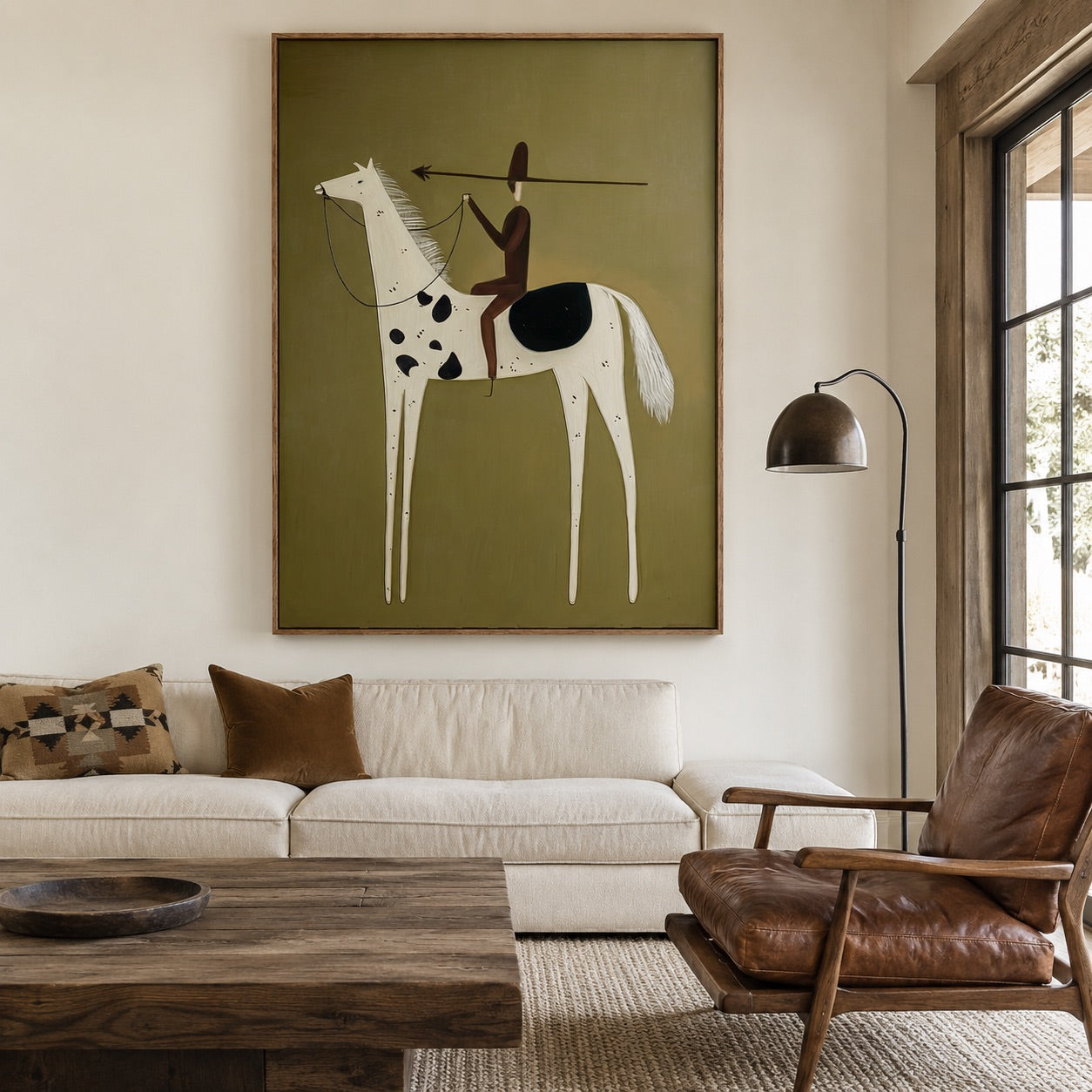 Silent Arrow-Spotted Horse Cowboy Painting