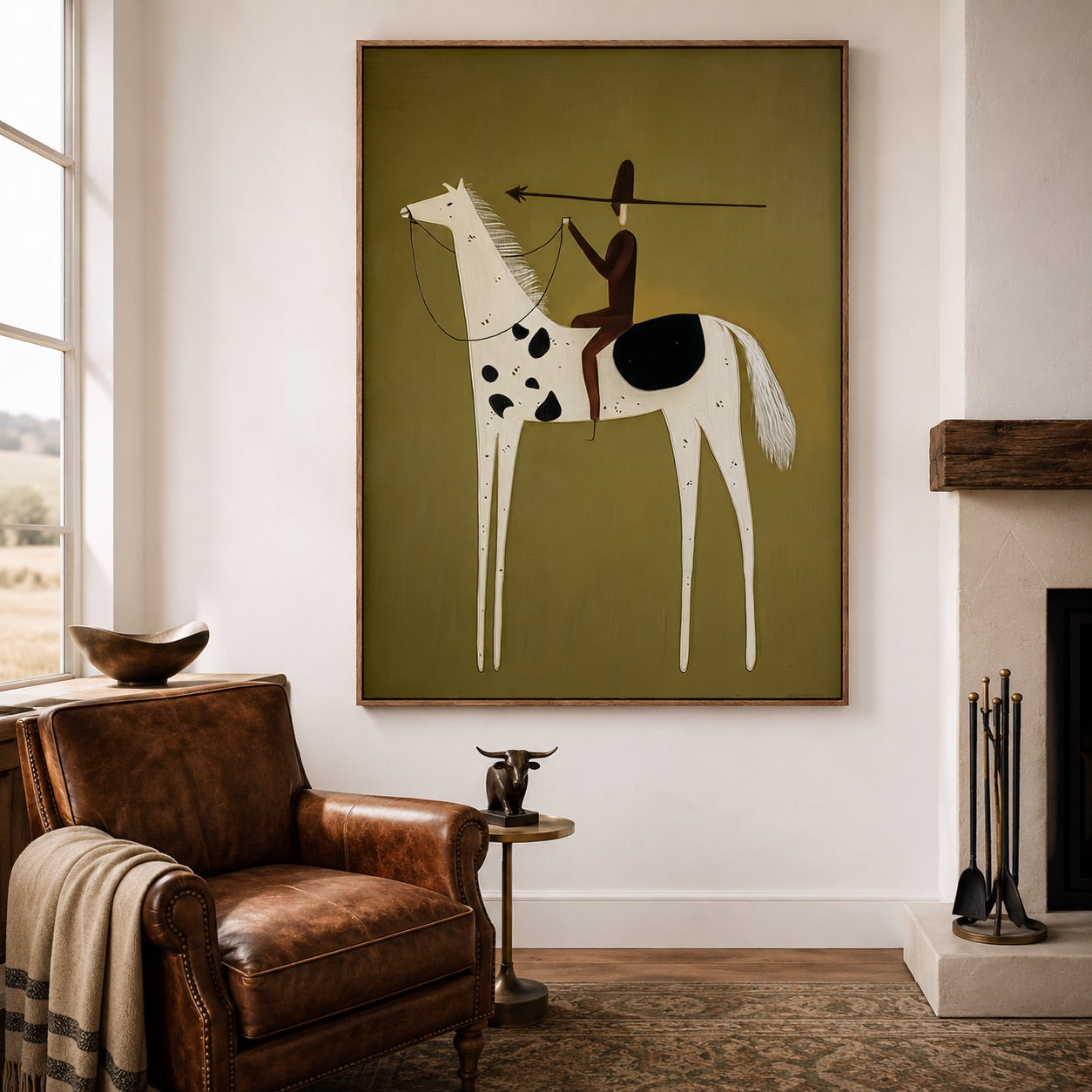 Silent Arrow-Spotted Horse Cowboy Painting