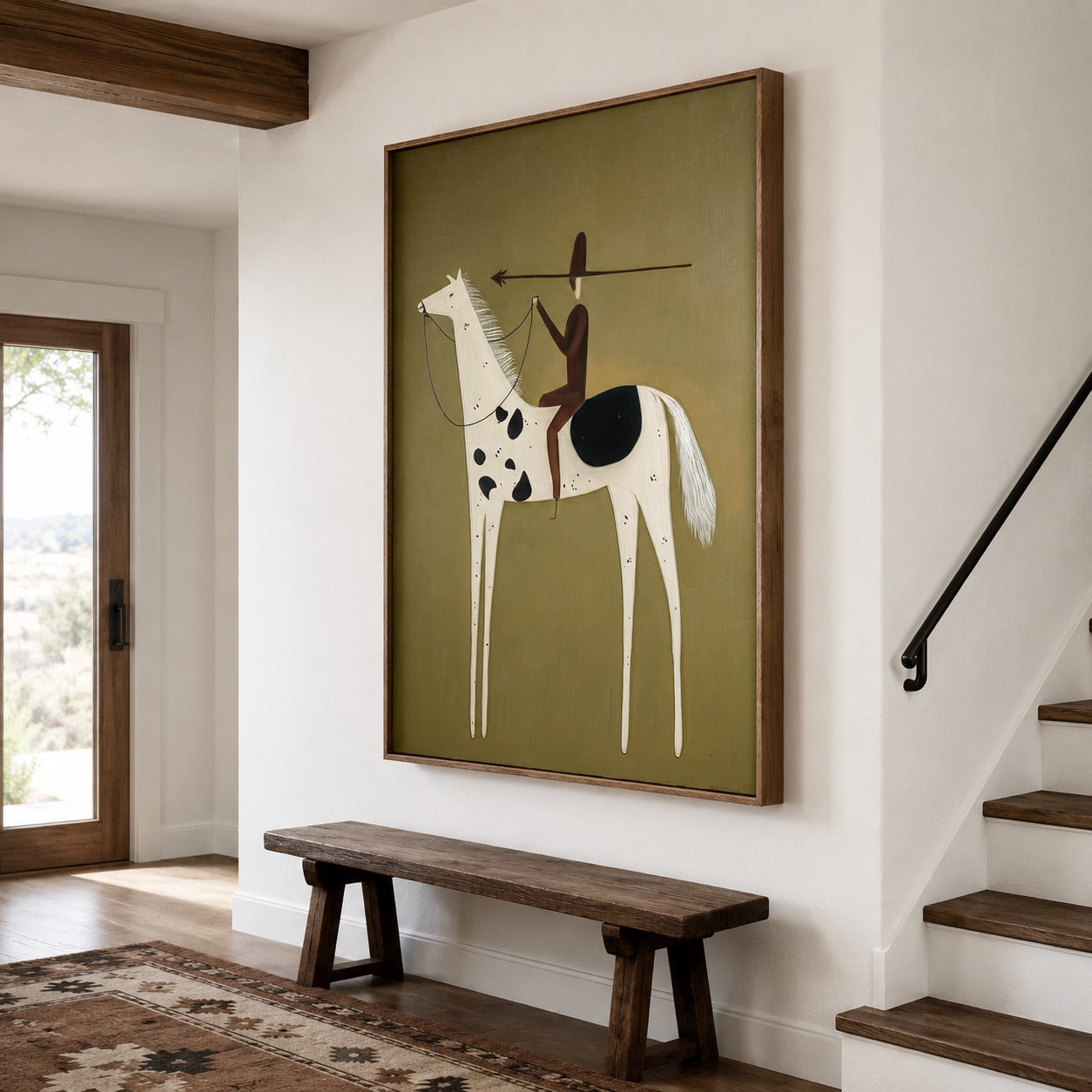 Silent Arrow-Spotted Horse Cowboy Painting