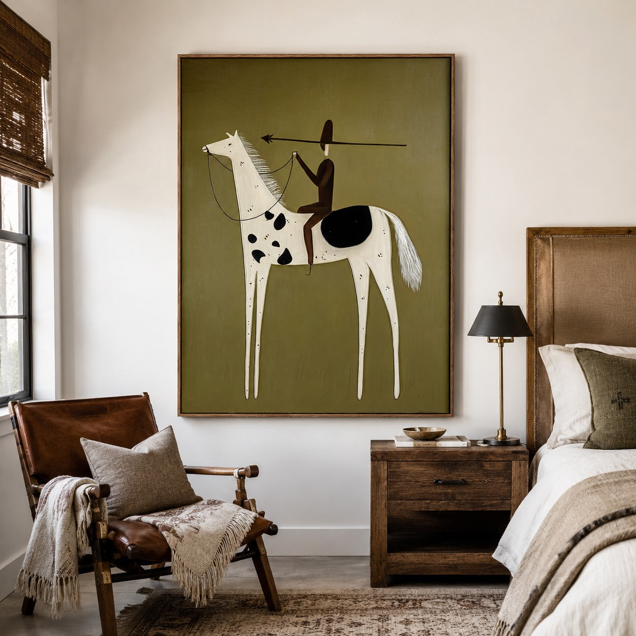 Silent Arrow-Spotted Horse Cowboy Painting