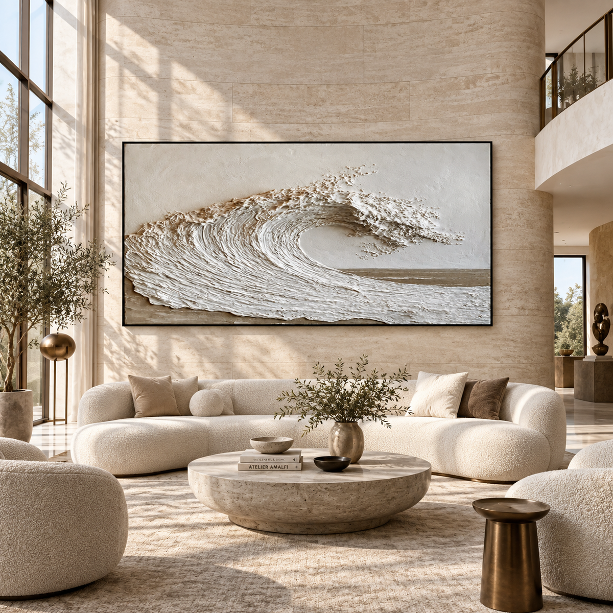 Ocean Wave Relief-Textured Abstract Painting