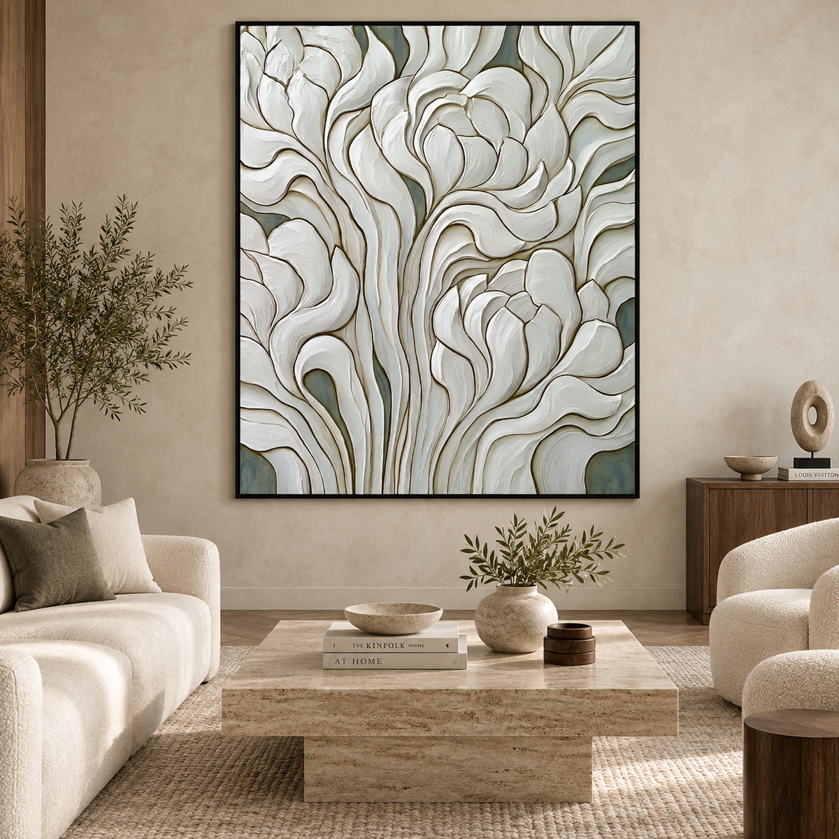 Whisper Petals-Textured Floral Painting