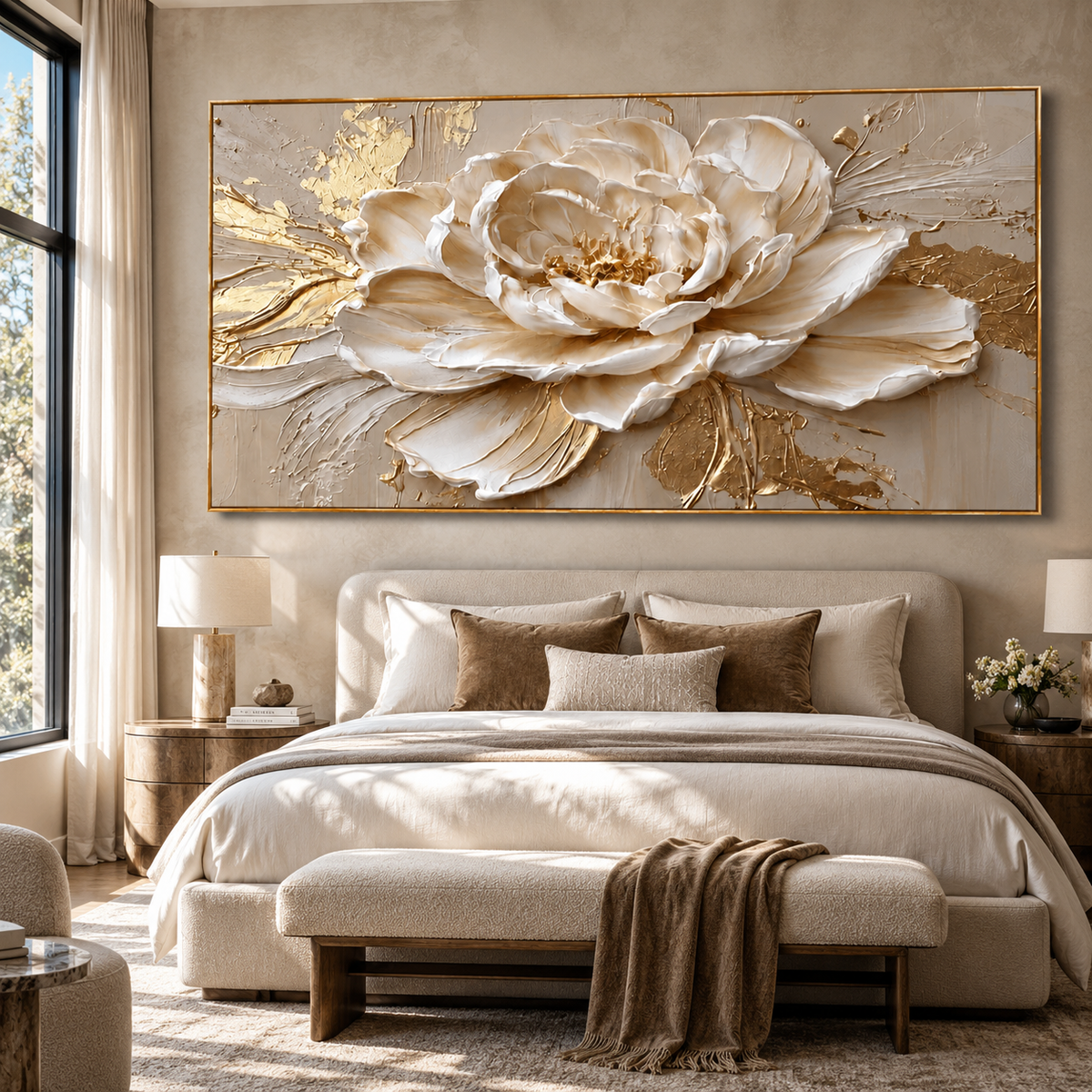 Golden Peony-Luxury Floral Painting