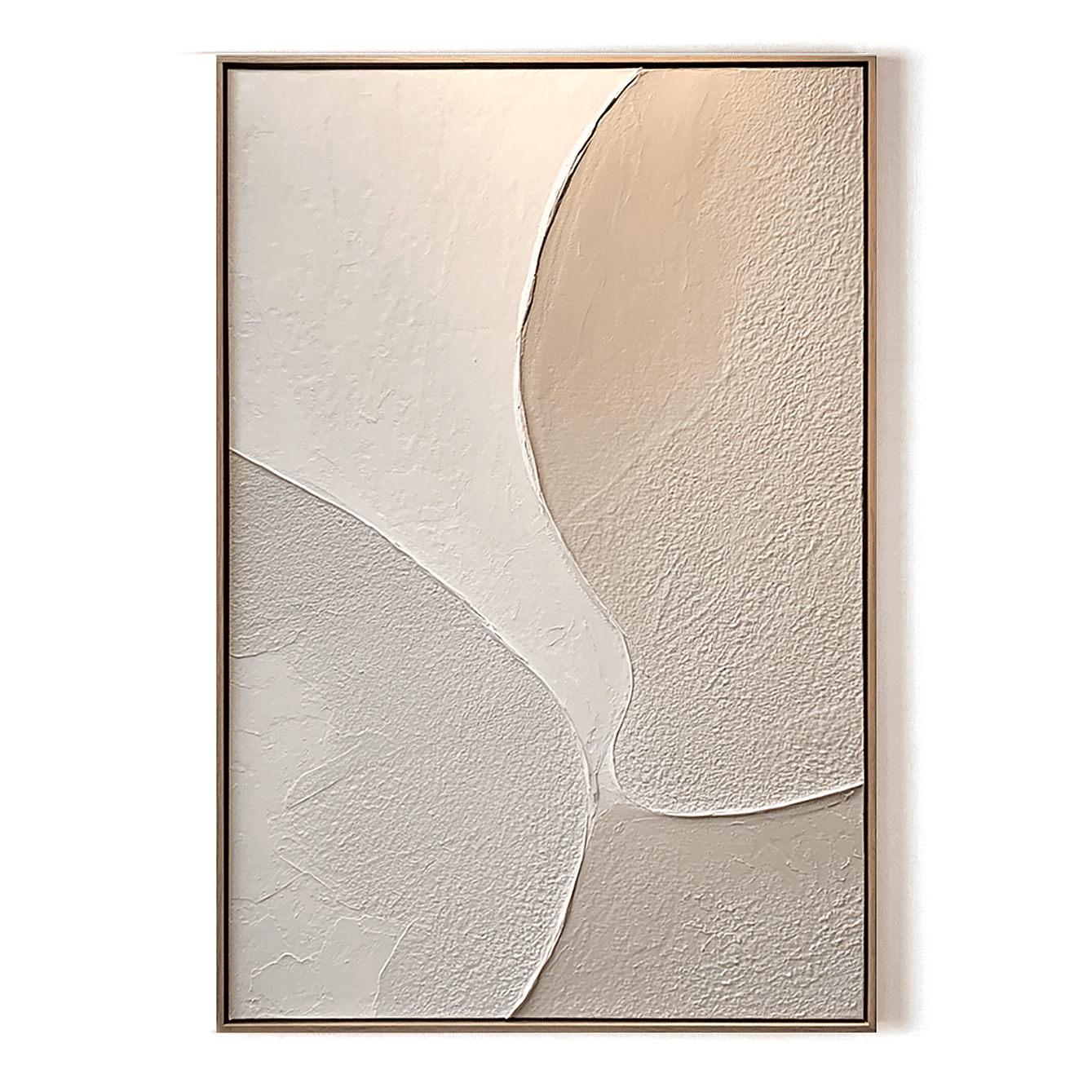 Soft Divide-Cream Textured Abstract Painting