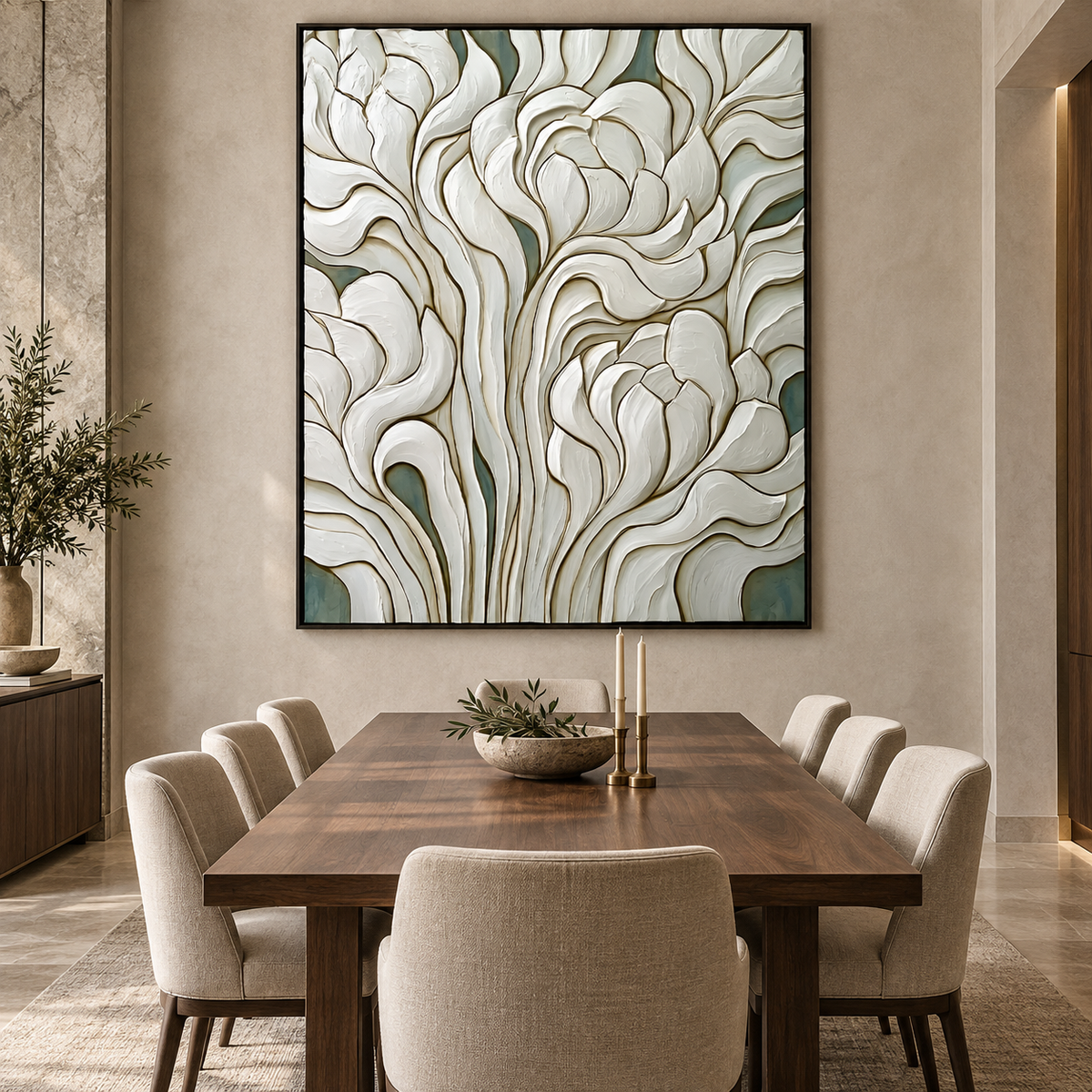 Whisper Petals-Textured Floral Painting