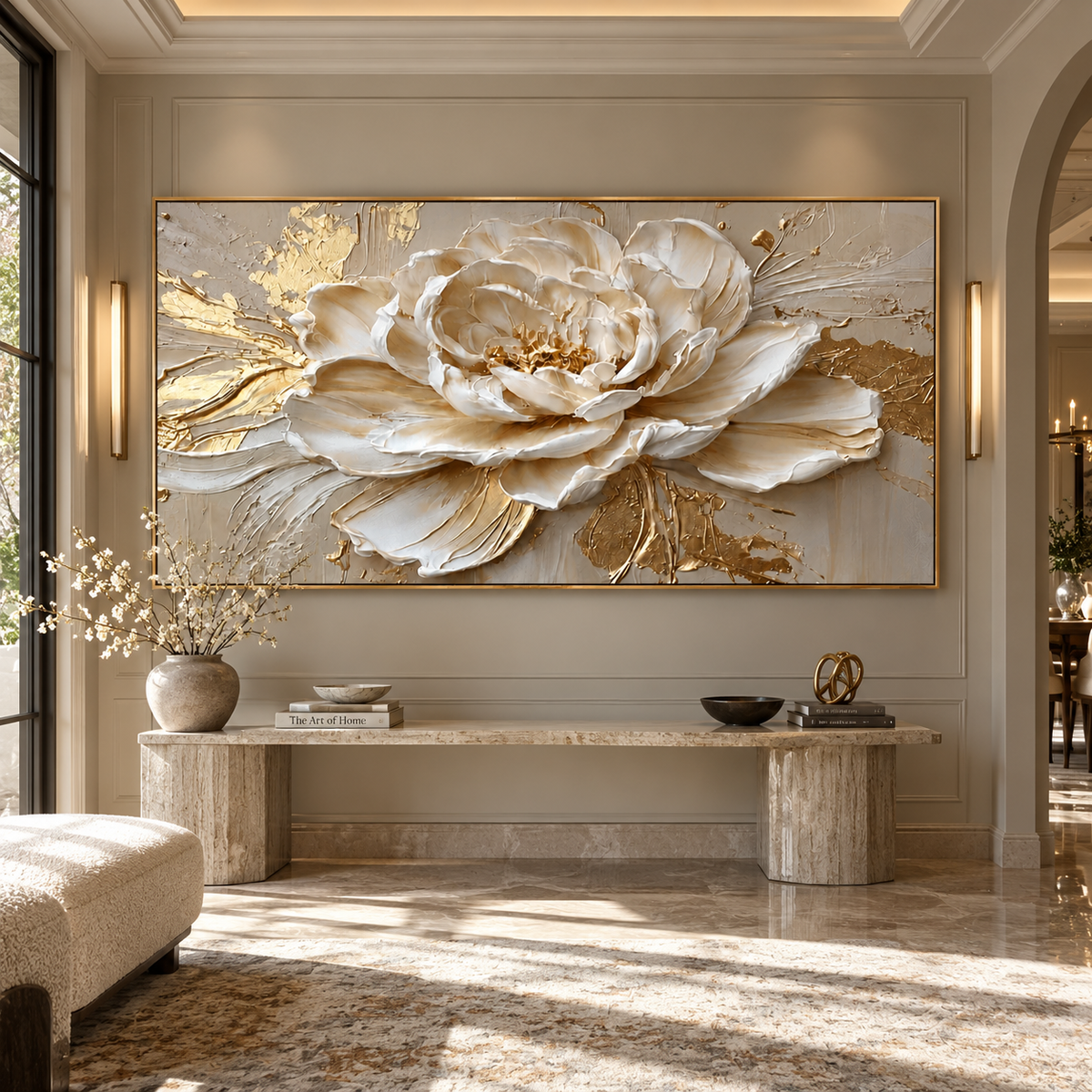 Golden Peony-Luxury Floral Painting