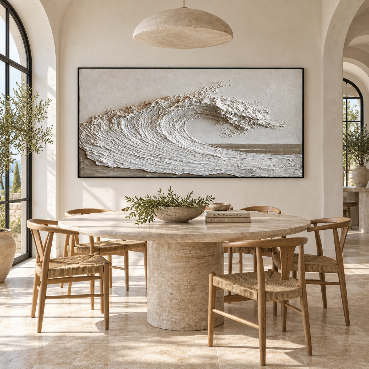 Ocean Wave Relief-Textured Abstract Painting