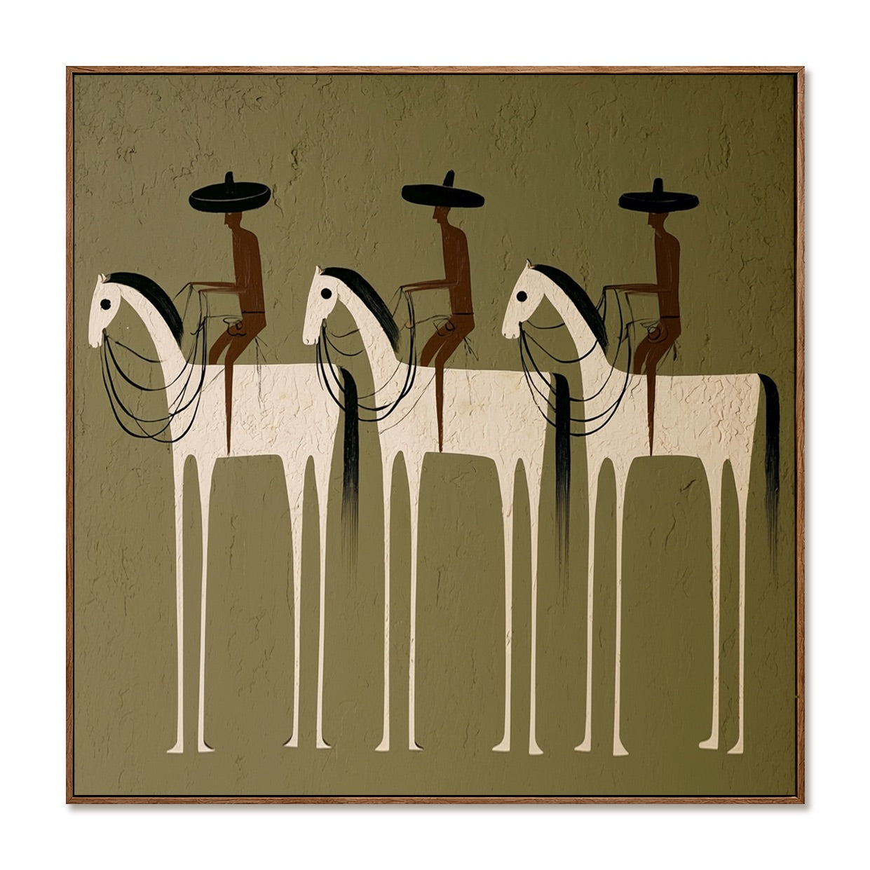 Quiet Cavalcade-Olive Western Riders Painting