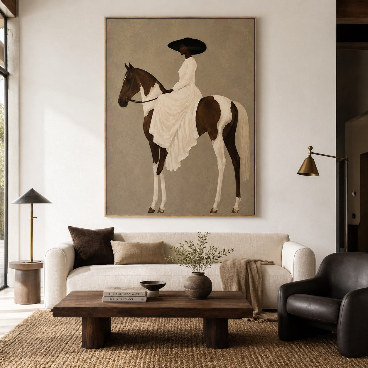 Ivory Reins-Elegant Equestrian Woman Painting