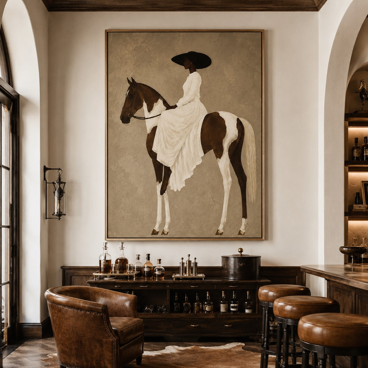 Ivory Reins-Elegant Equestrian Woman Painting