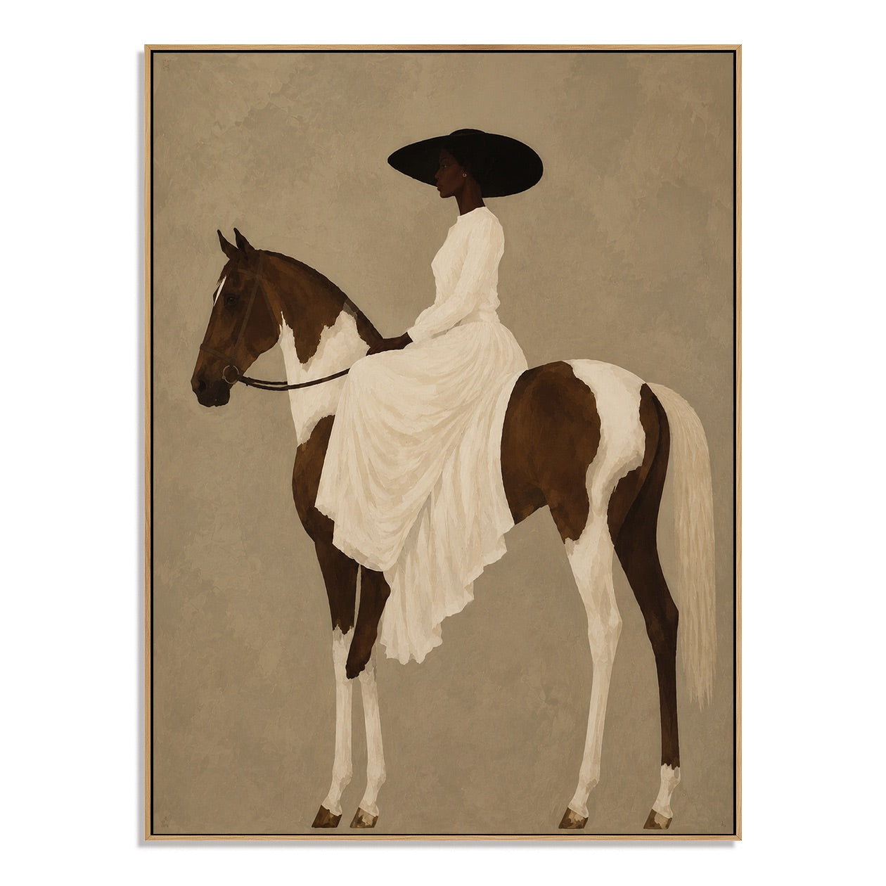 Ivory Reins-Elegant Equestrian Woman Painting