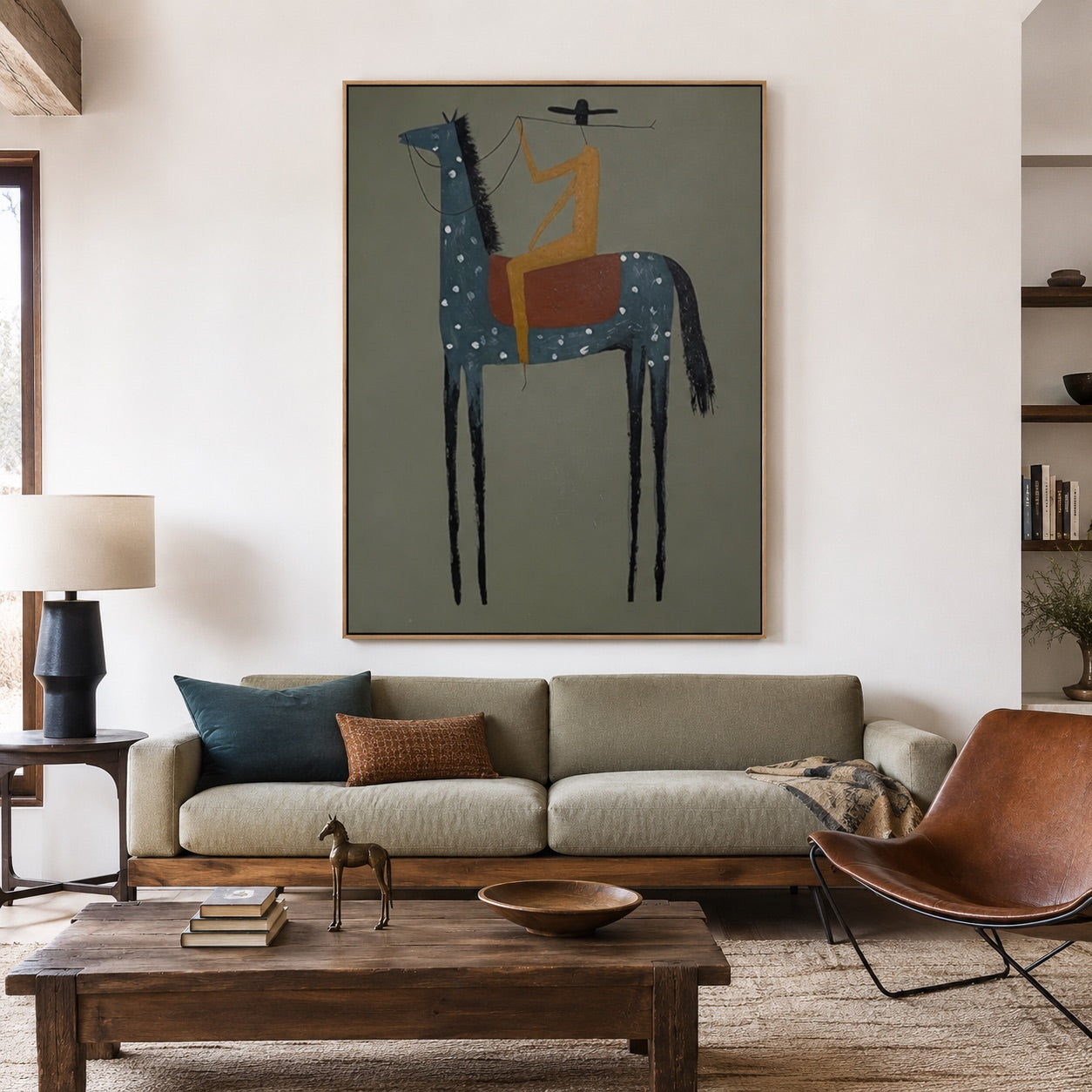Dust Signal-Spotted Horse Rider Painting
