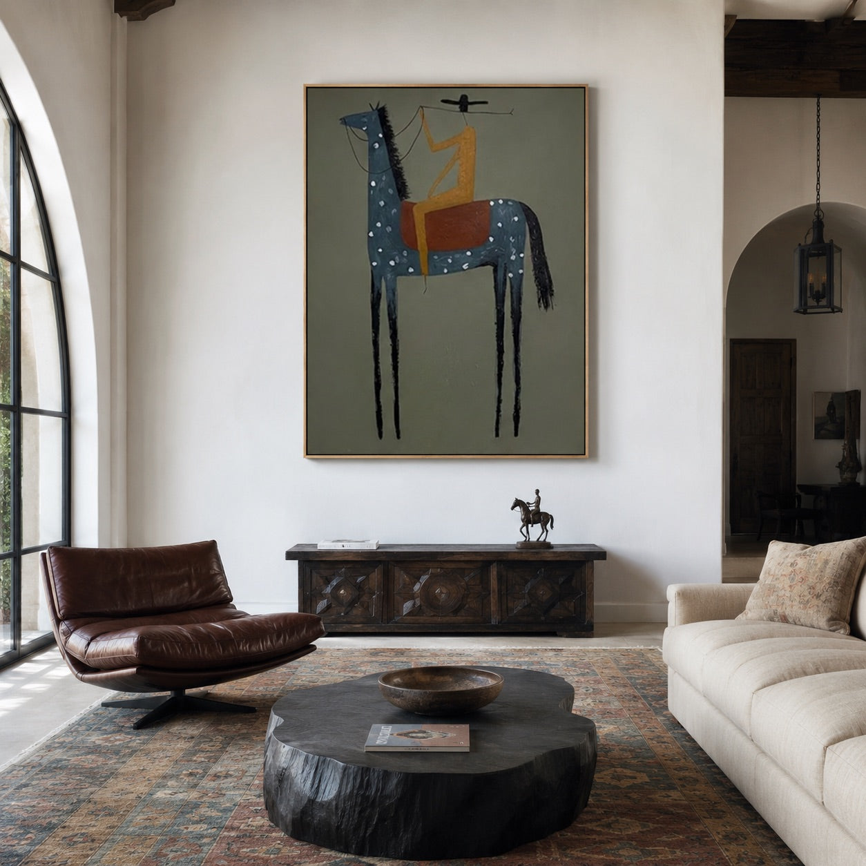 Dust Signal-Spotted Horse Rider Painting