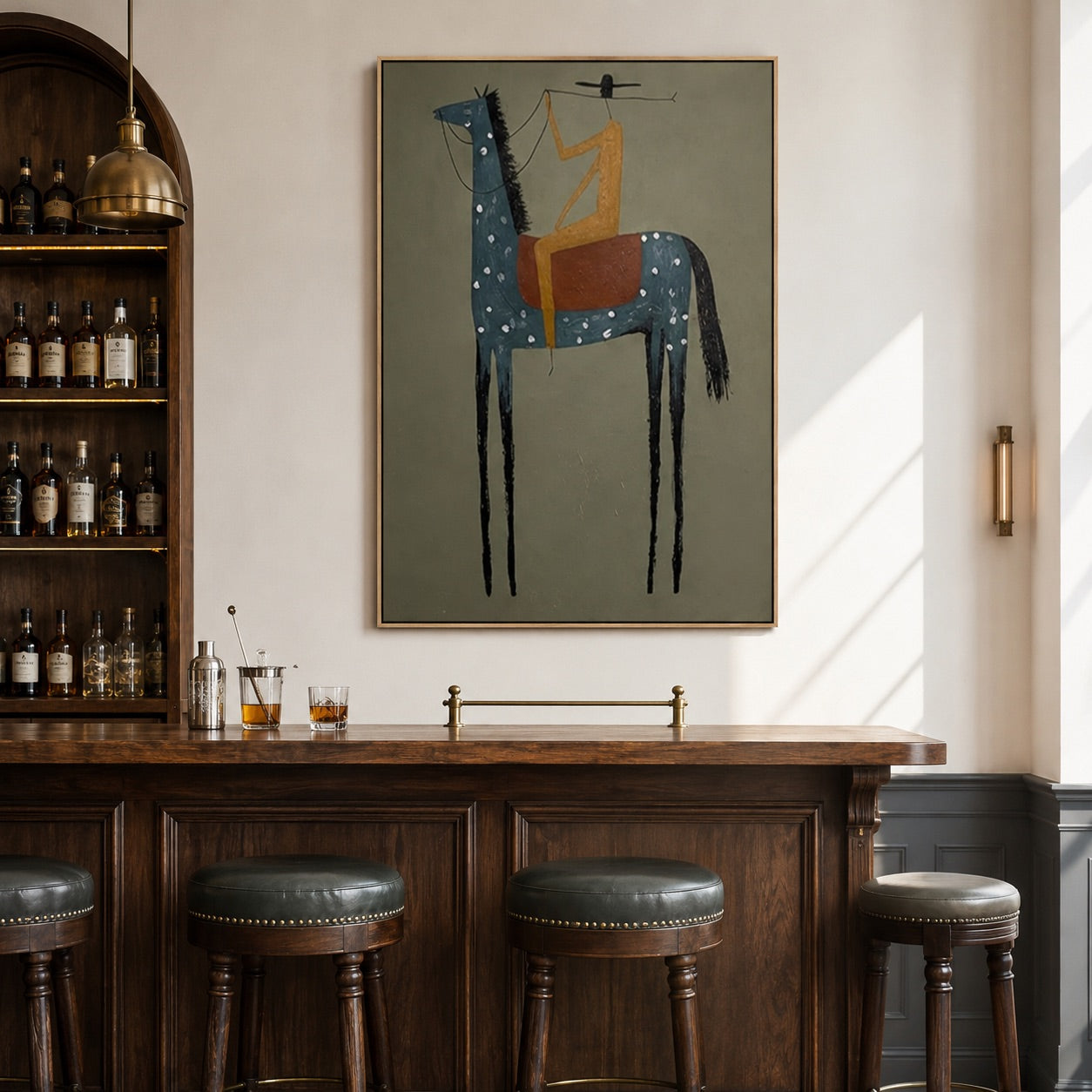 Dust Signal-Spotted Horse Rider Painting