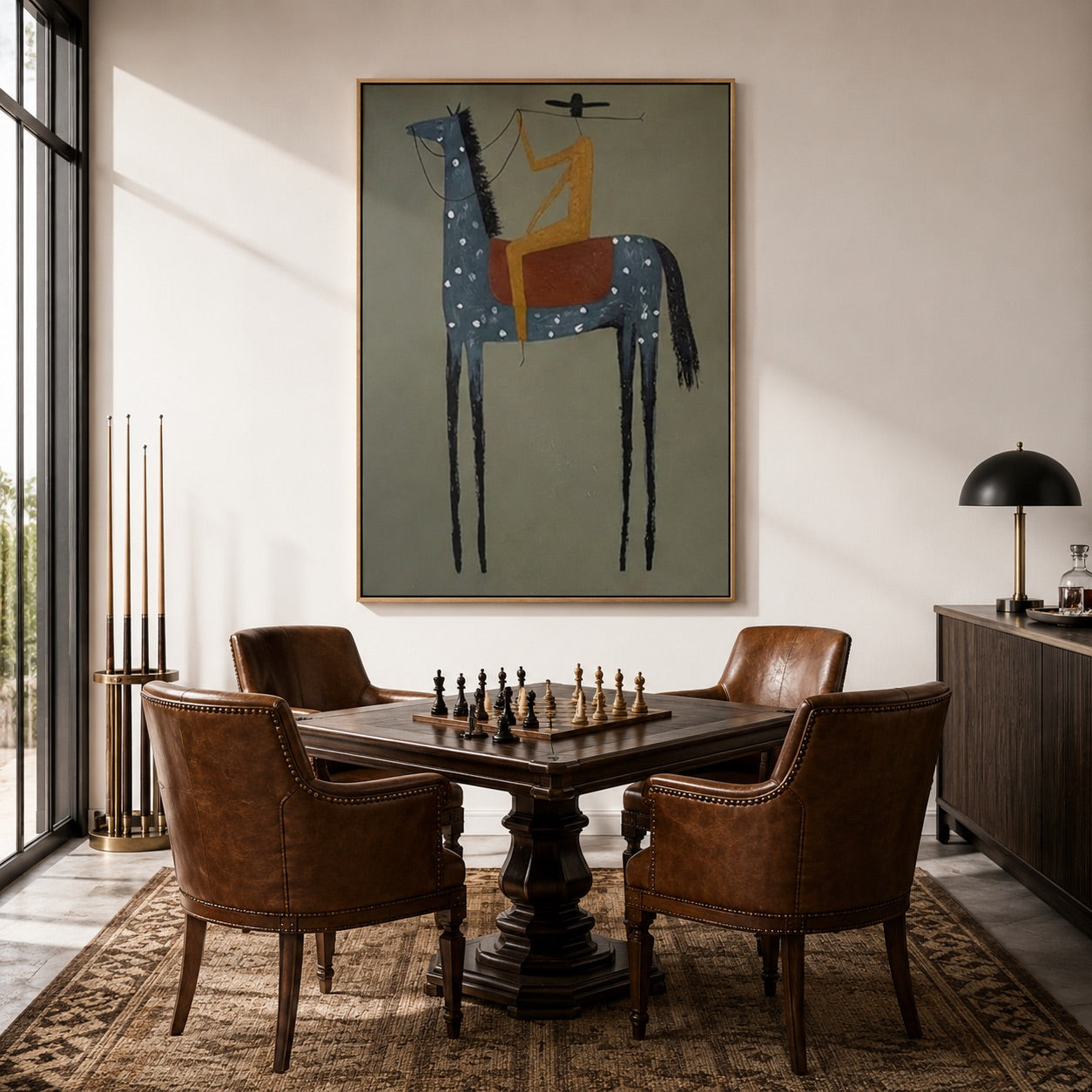 Dust Signal-Spotted Horse Rider Painting