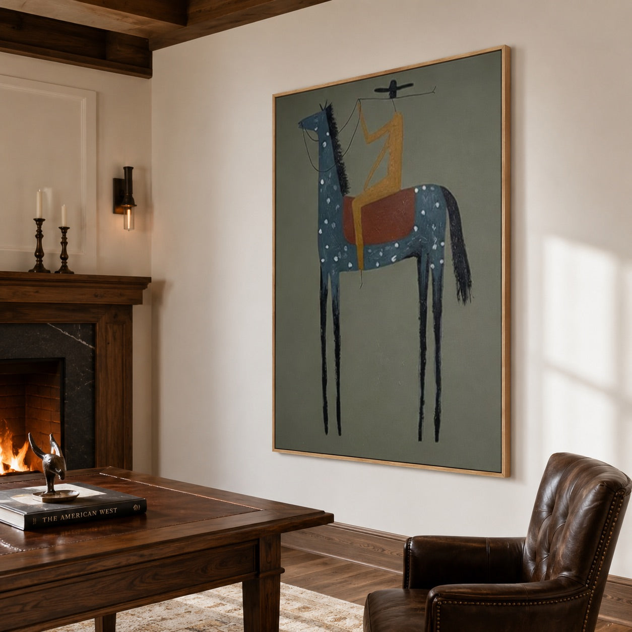 Dust Signal-Spotted Horse Rider Painting
