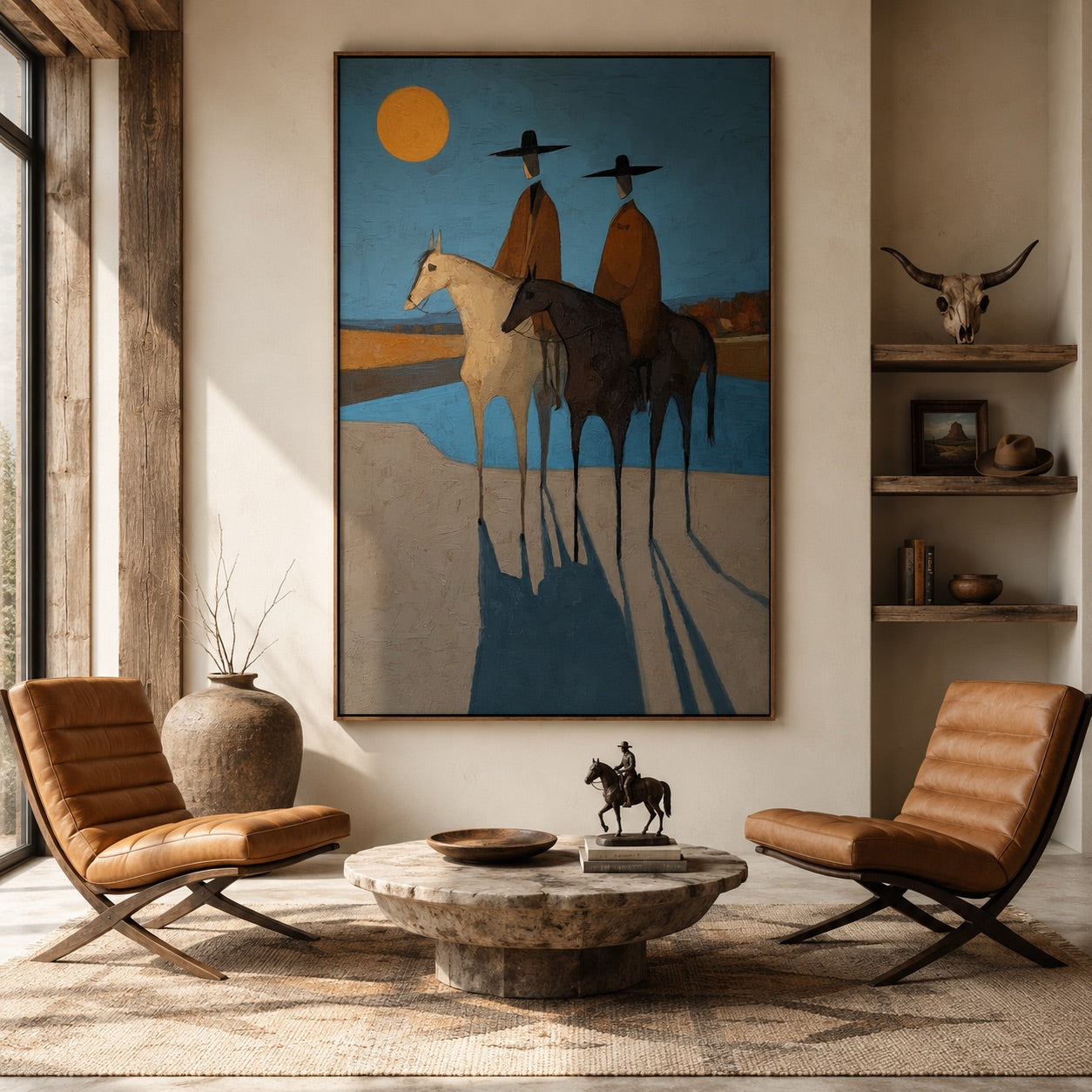 Golden Watch-Two Western Riders Painting