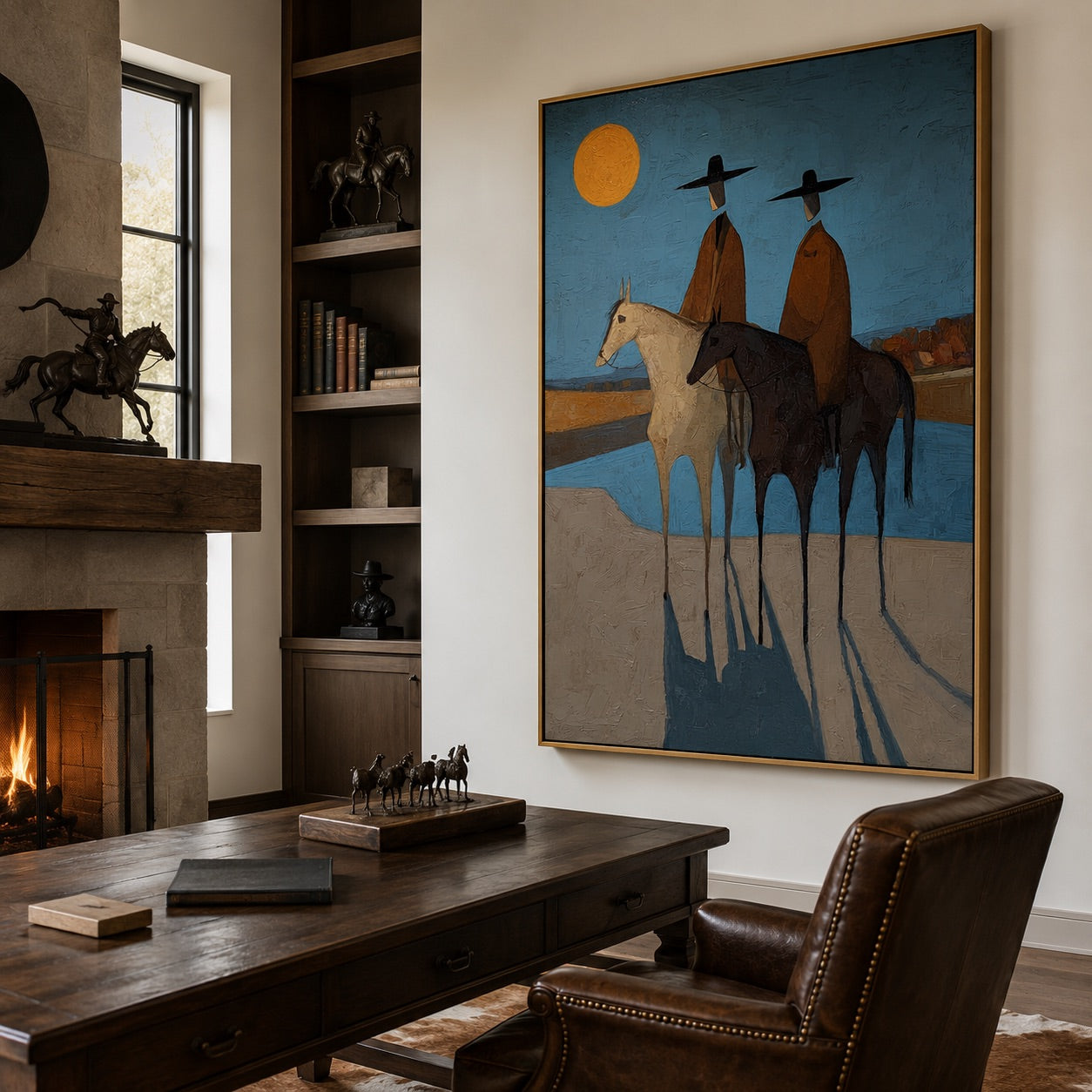 Golden Watch-Two Western Riders Painting