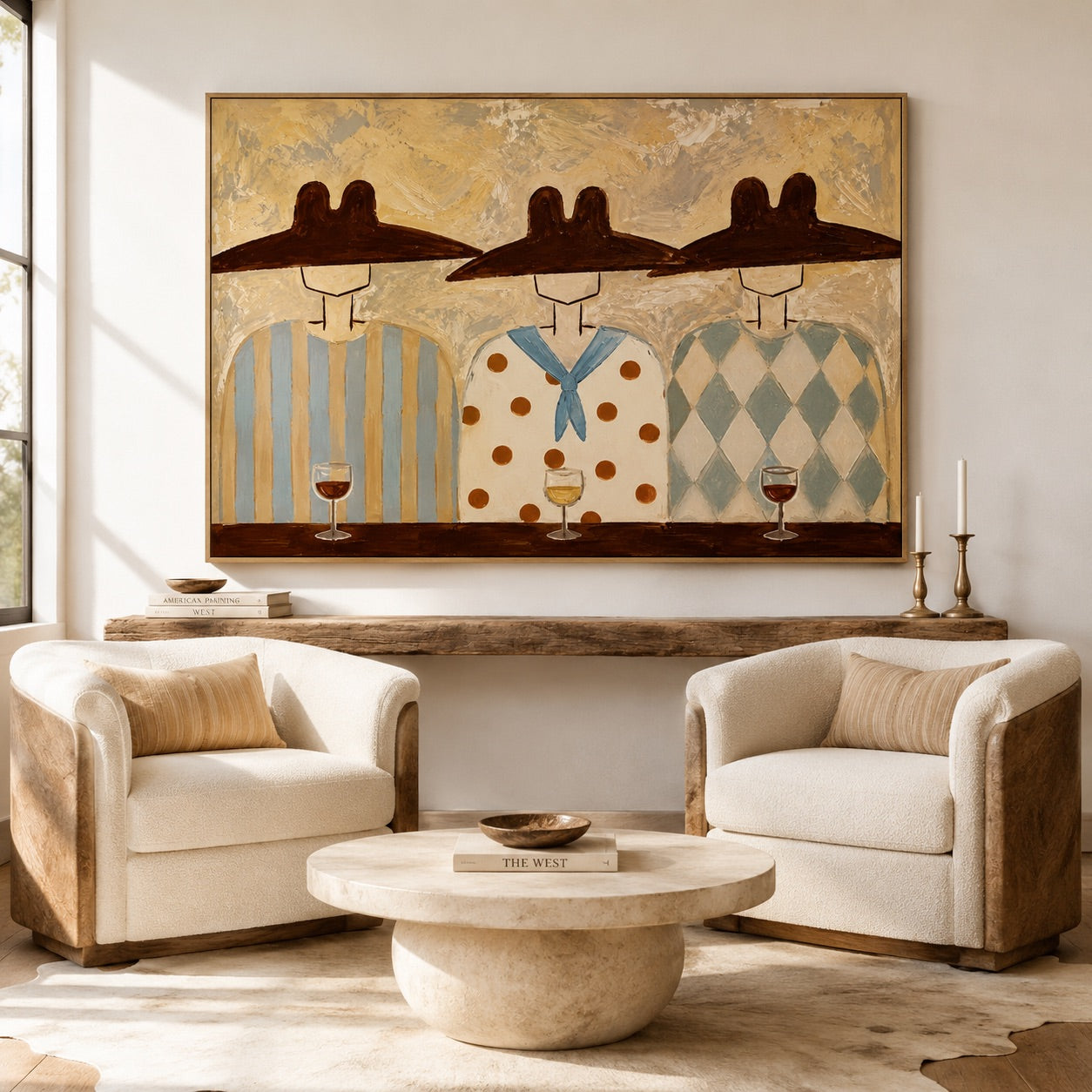 Three Hatters-Western Folk Figure Painting