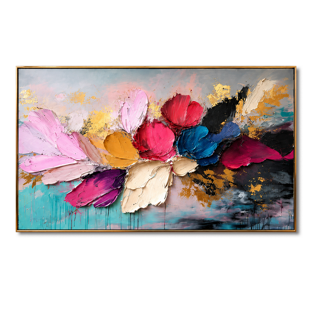 Blooming Harmony-Colorful Floral Abstract Painting