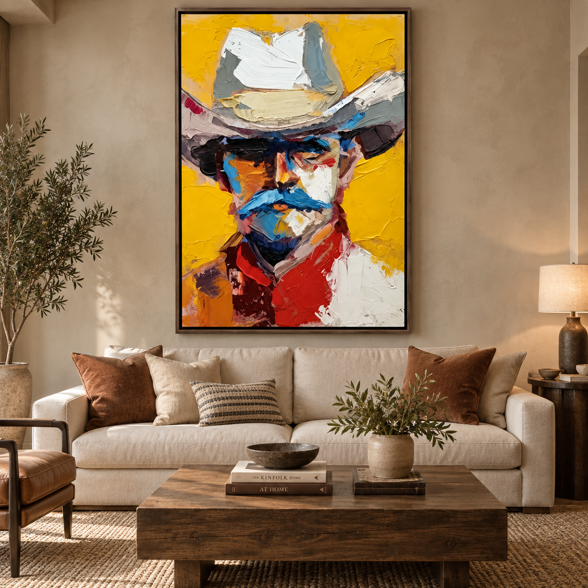 Golden Rodeo Spirit-Western Cowboy Painting