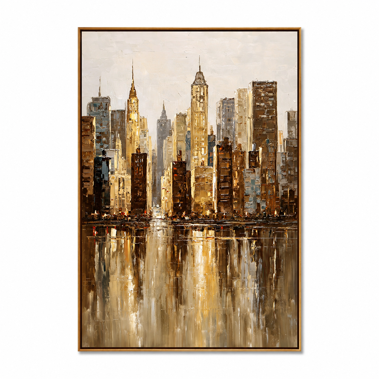 Golden Skyline-Urban Cityscape Painting