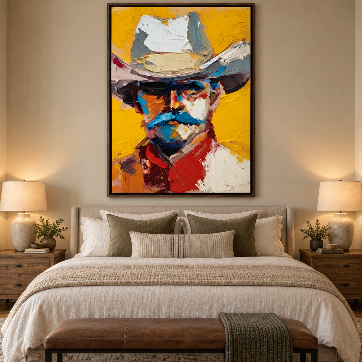 Golden Rodeo Spirit-Western Cowboy Painting