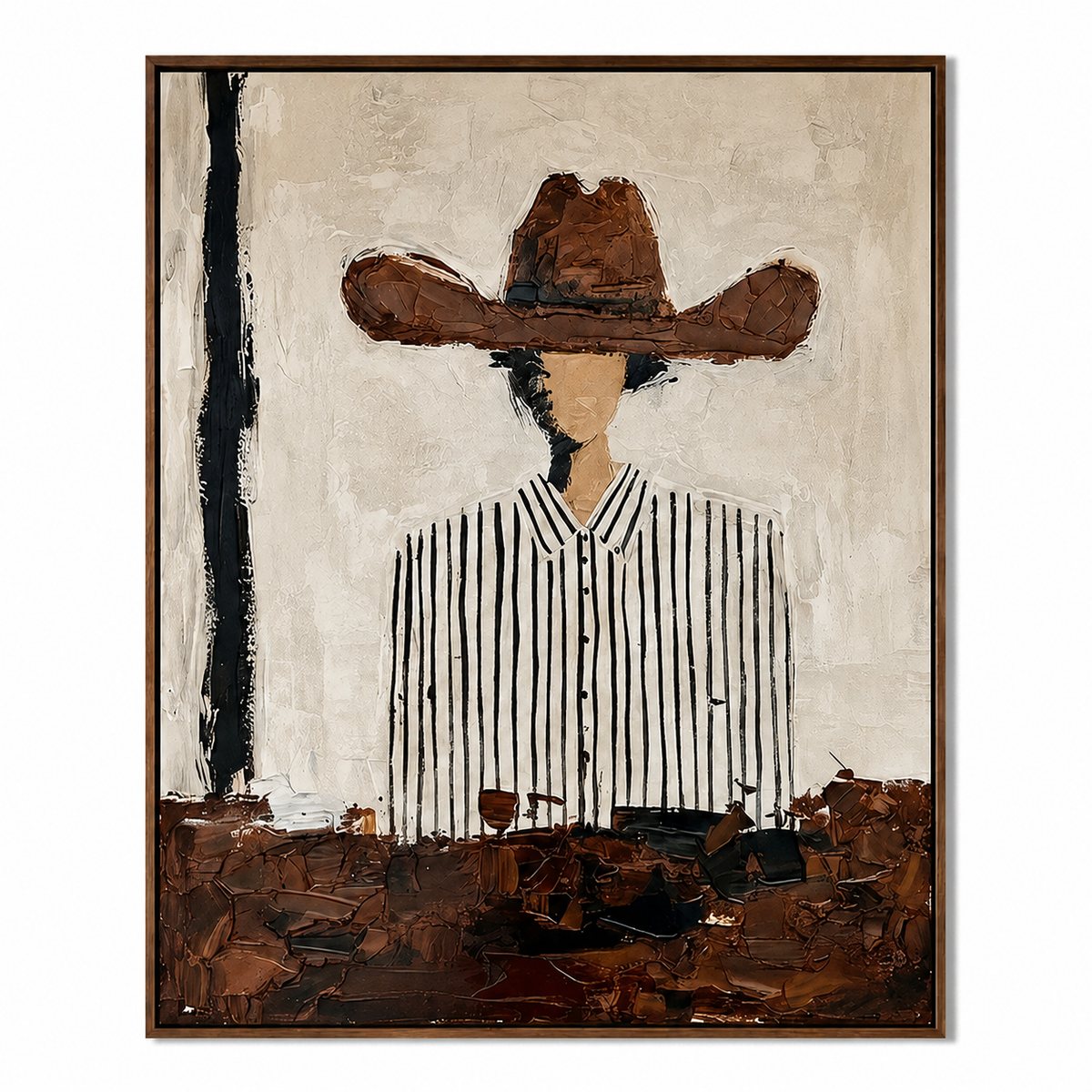 Western Stripes-Cowboy Portrait Painting