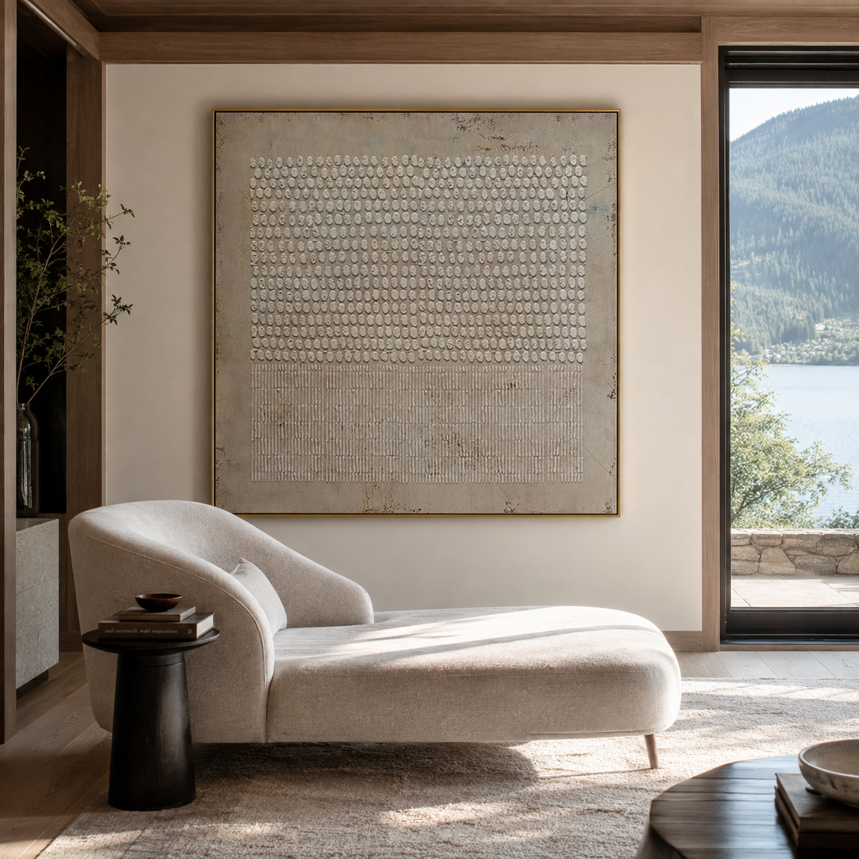 Stone Code-Gray Textured Geometric Abstract Painting