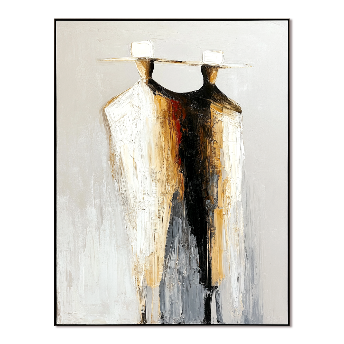 Twin Horizon-Minimalist Western Figure Oil Painting