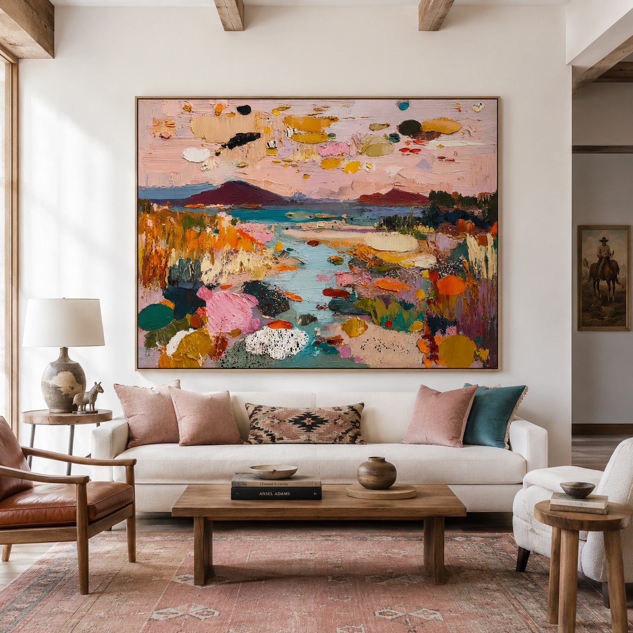 Chromatic Shore-Colorful Abstract Landscape Painting