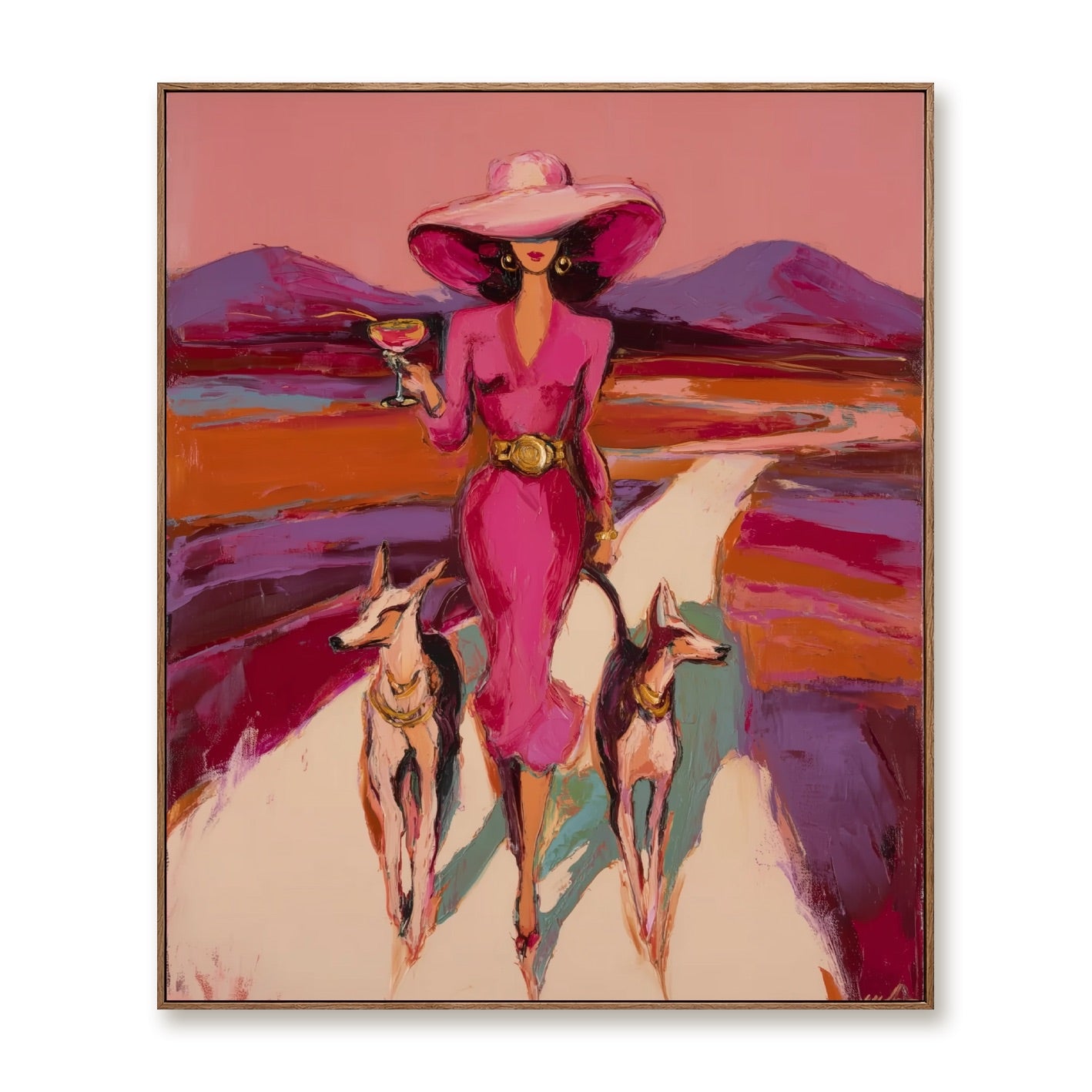 Desert Rosé-Pink Cowgirl Painting