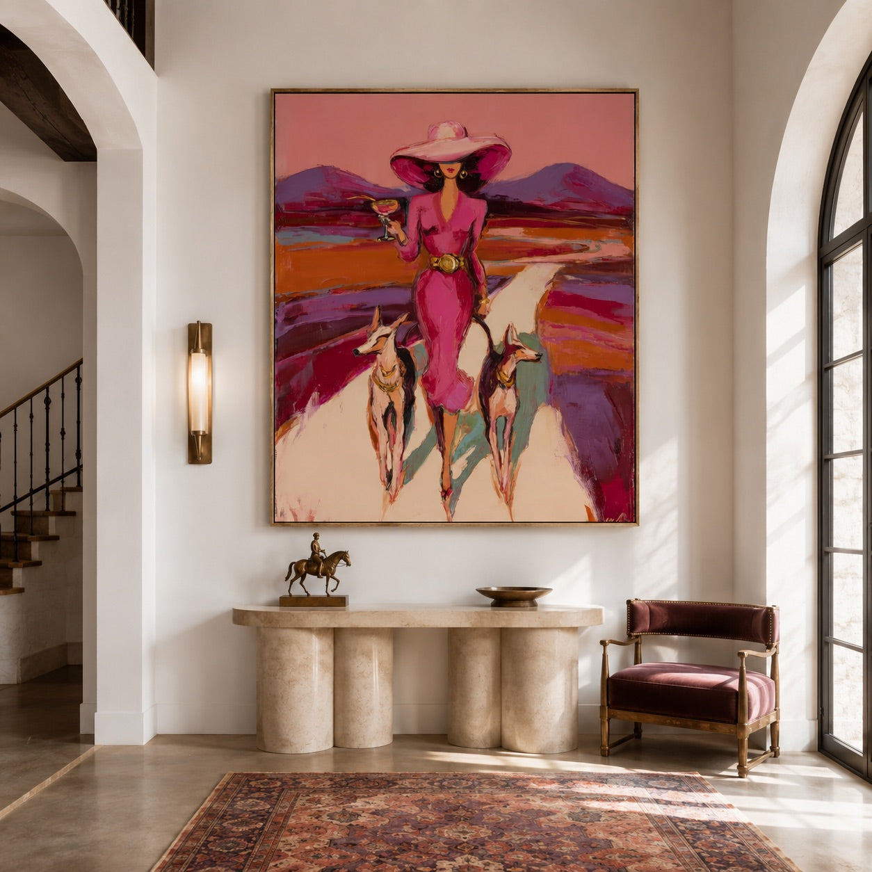 Desert Rosé-Pink Cowgirl Painting