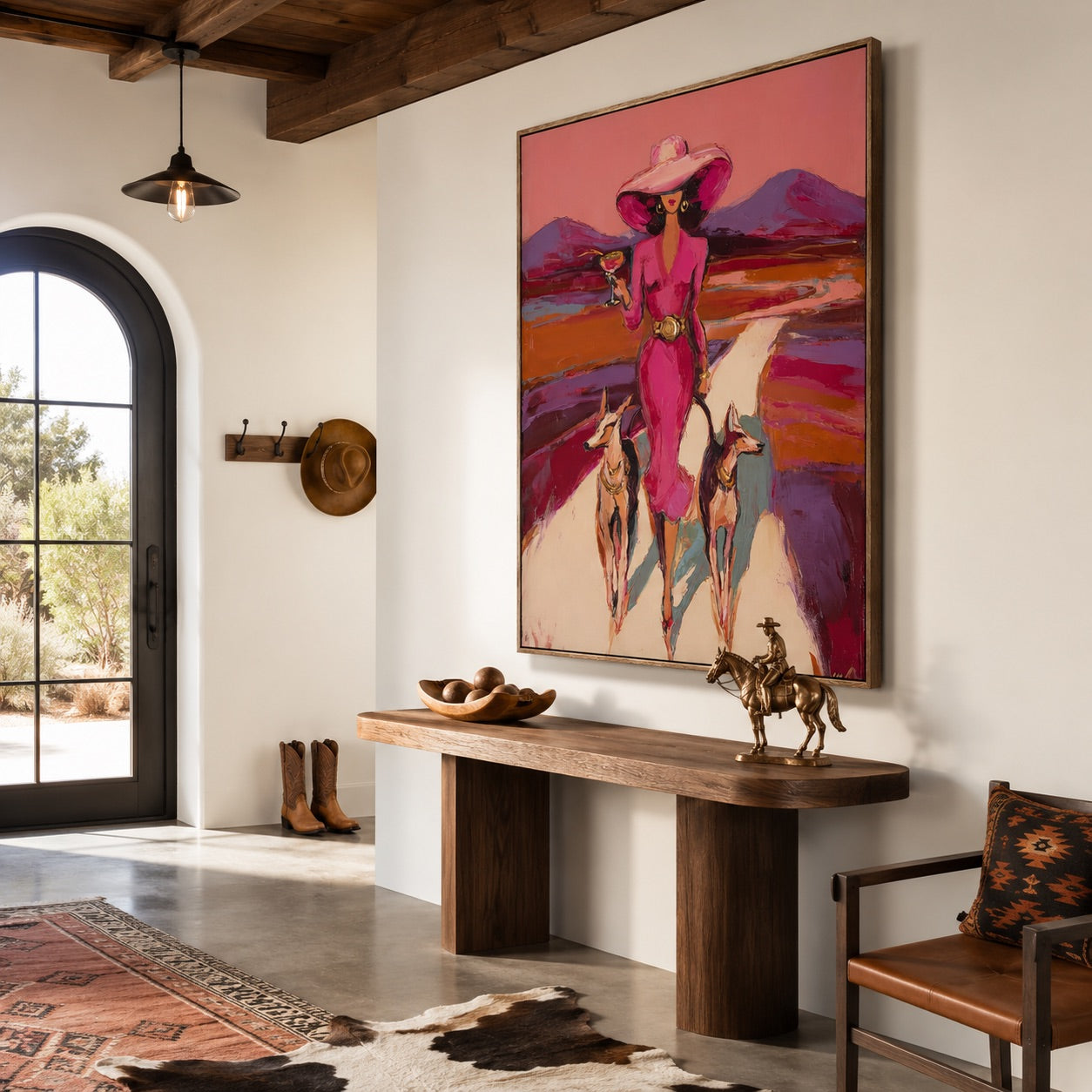 Desert Rosé-Pink Cowgirl Painting