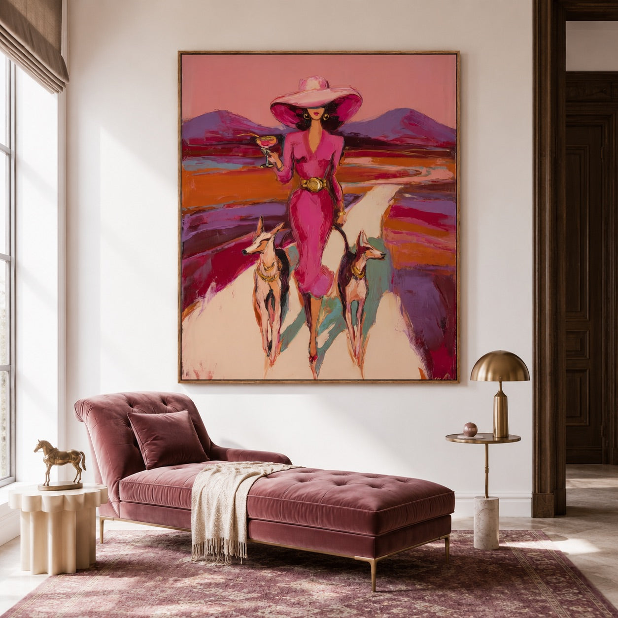 Desert Rosé-Pink Cowgirl Painting