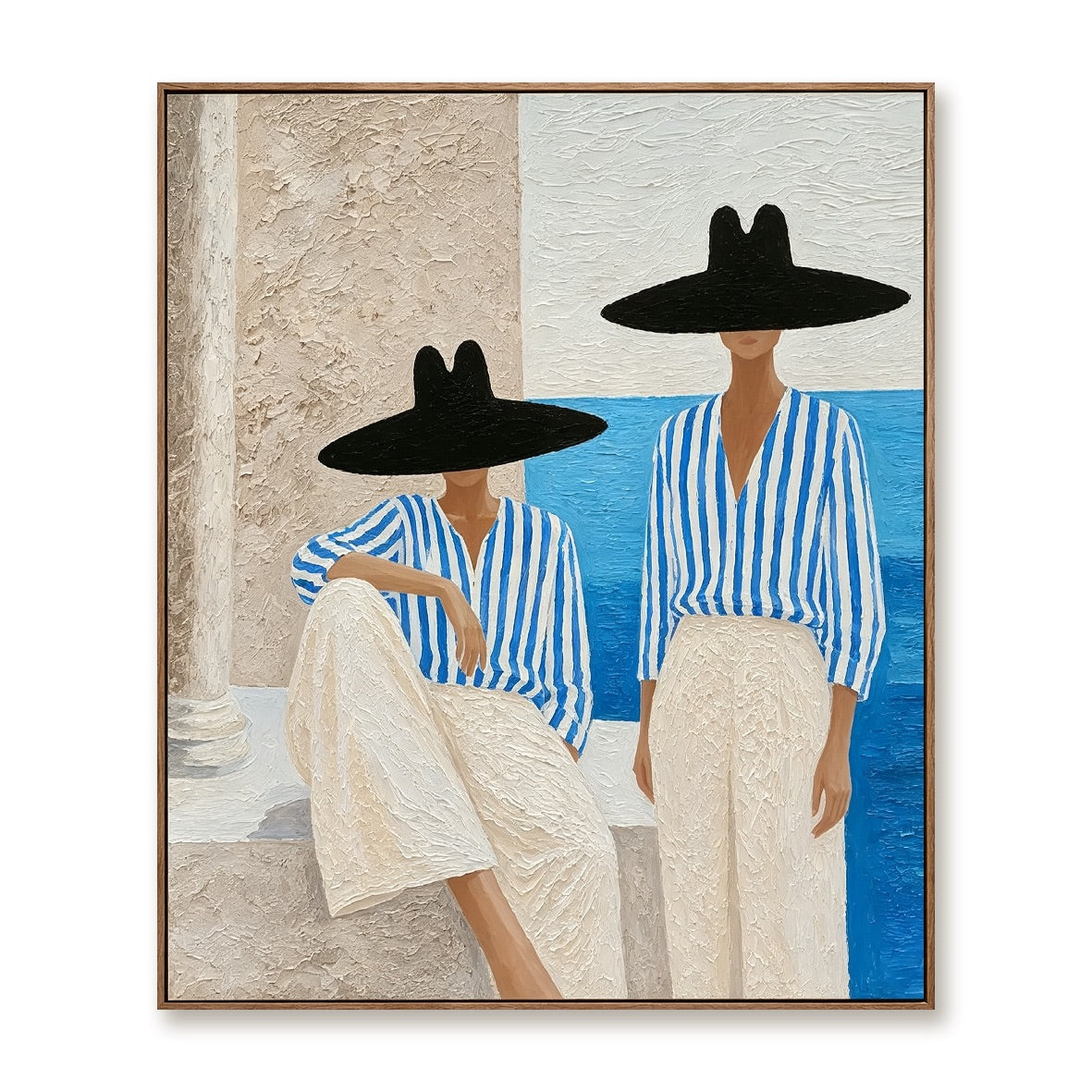 Azure Poise-Coastal Fashion Figure Painting