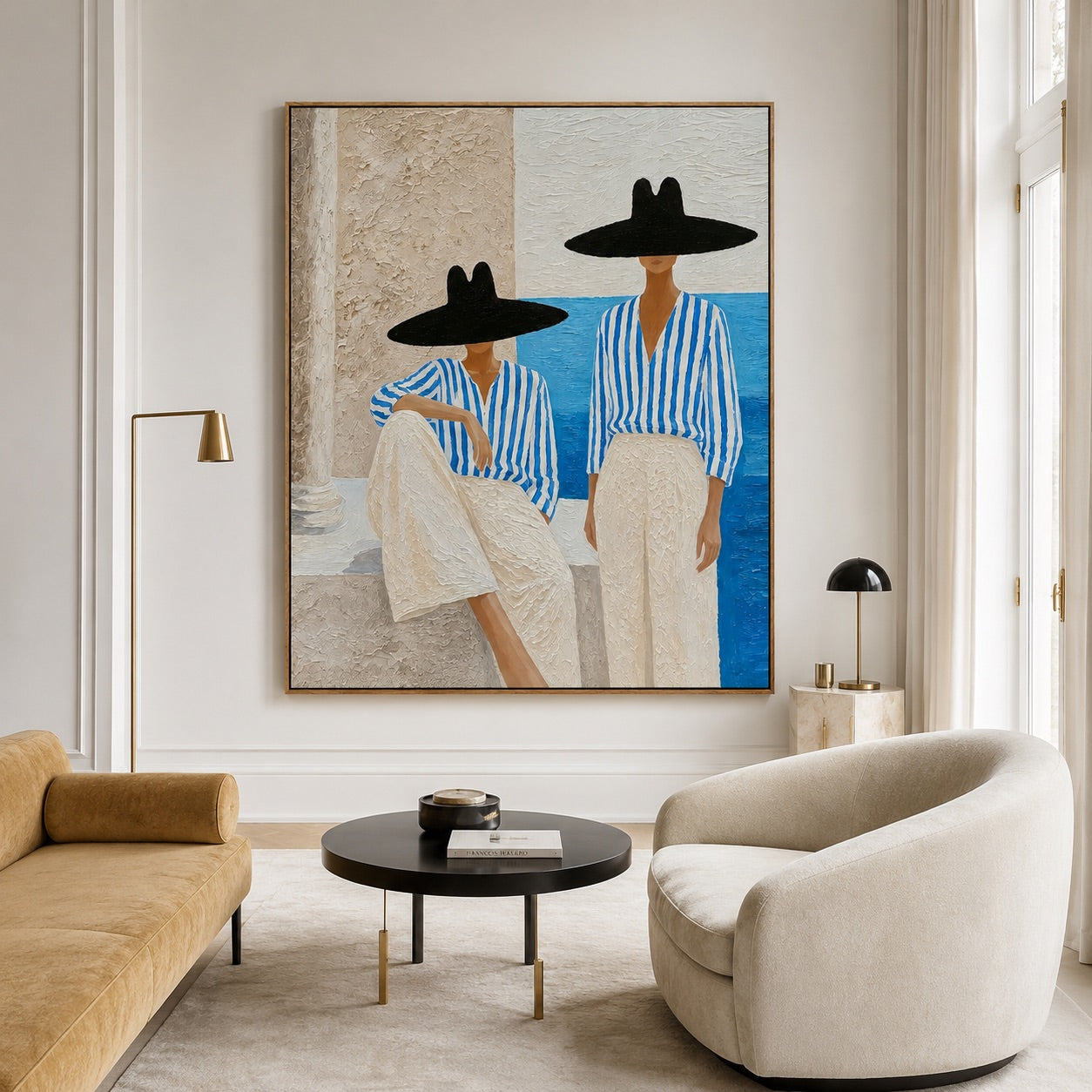 Azure Poise-Coastal Fashion Figure Painting