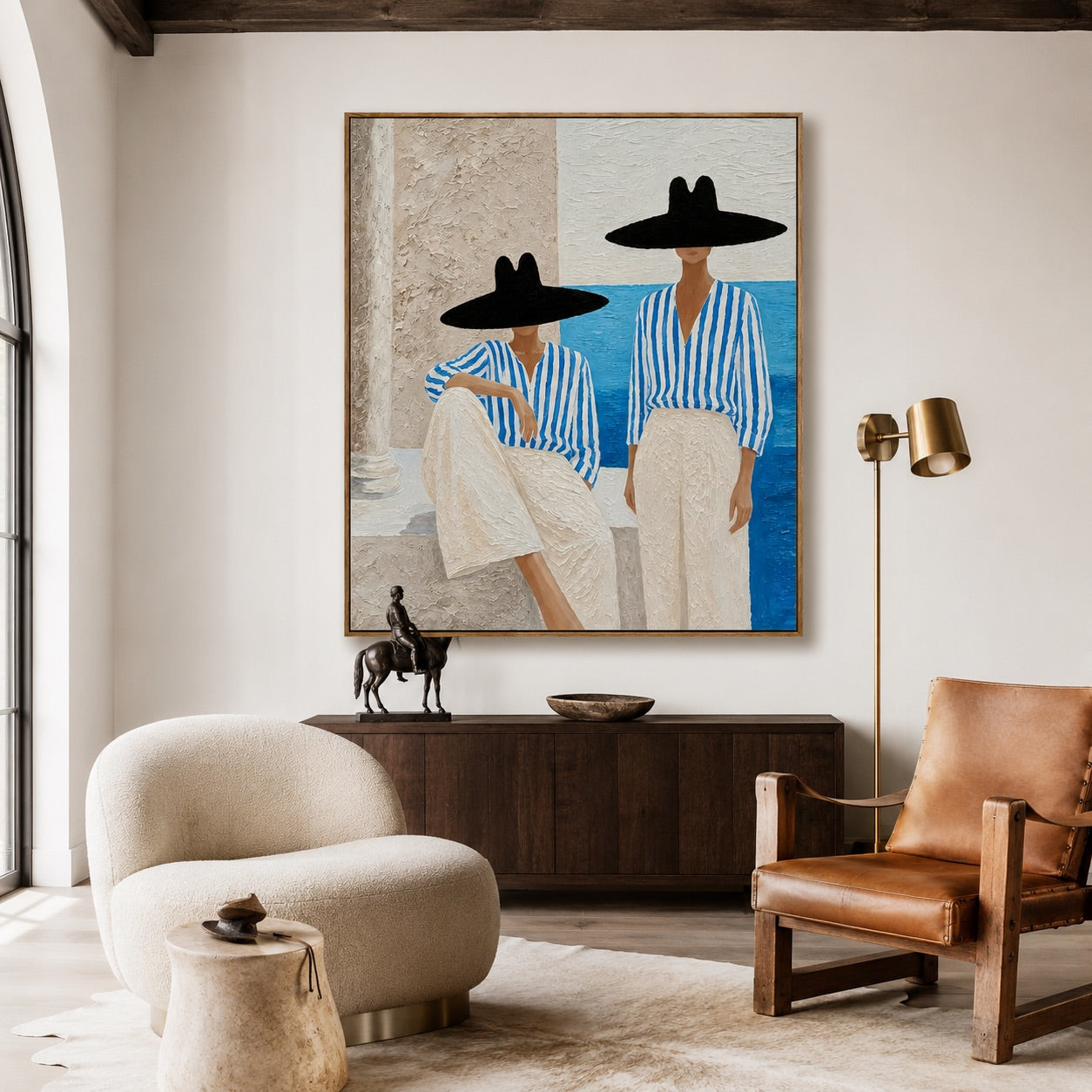 Azure Poise-Coastal Fashion Figure Painting