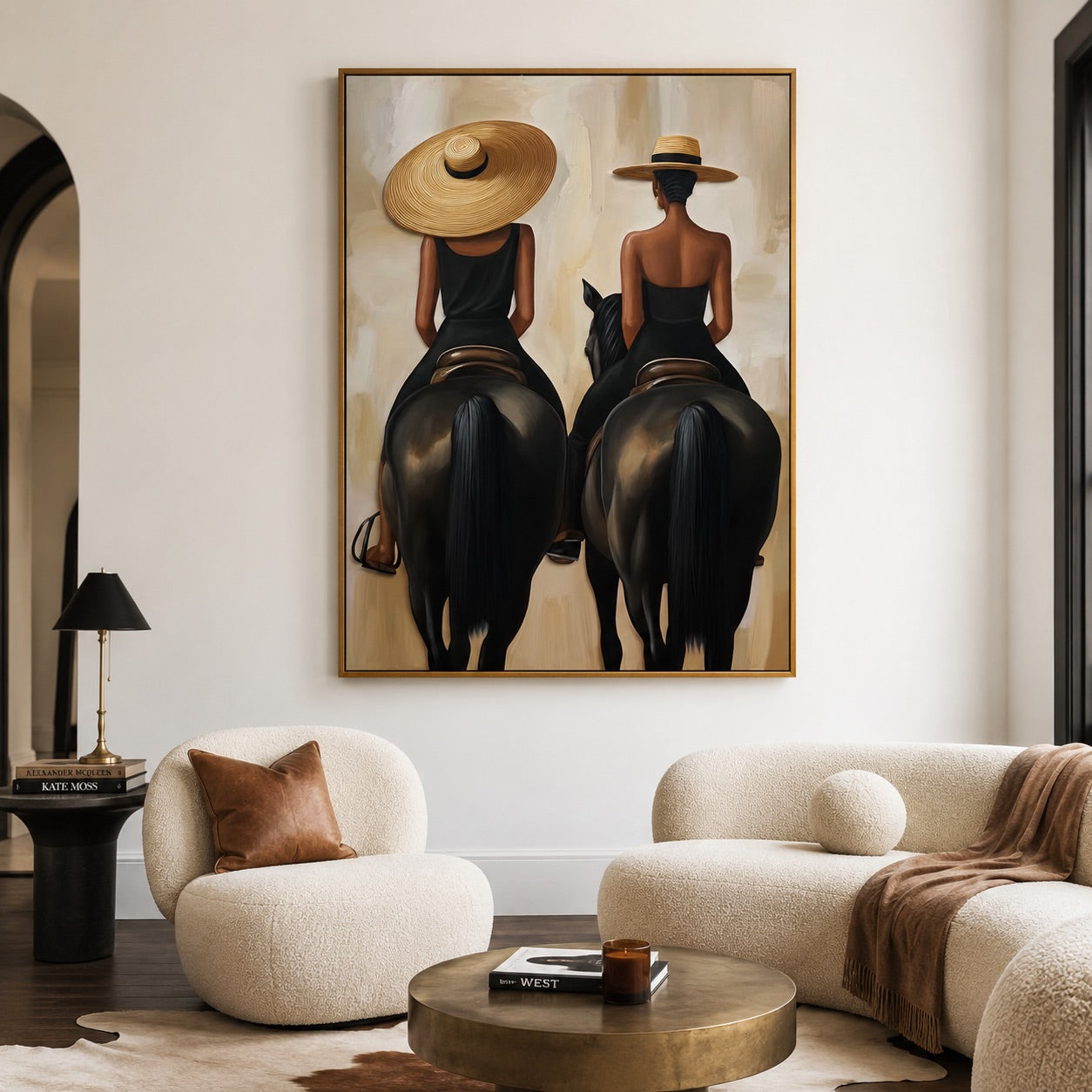 Saddle Elegance-Equestrian Women Oil Painting