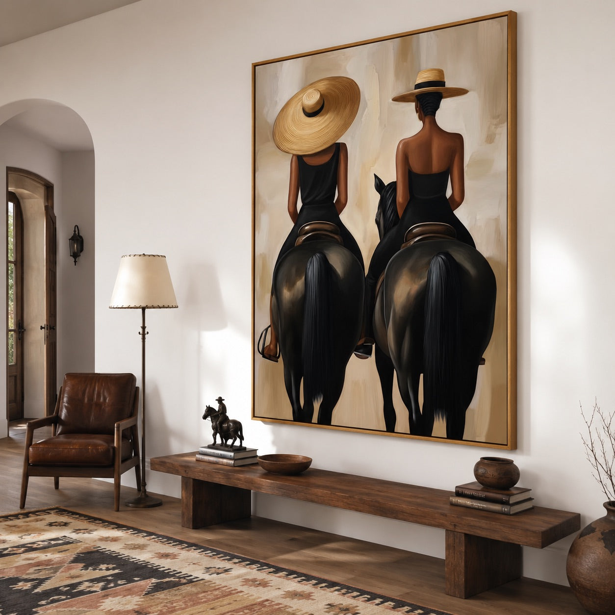 Saddle Elegance-Equestrian Women Oil Painting