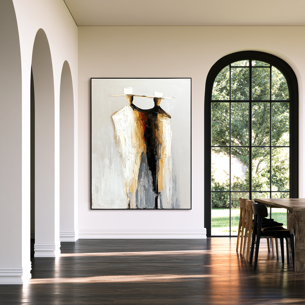 Twin Horizon-Minimalist Western Figure Oil Painting