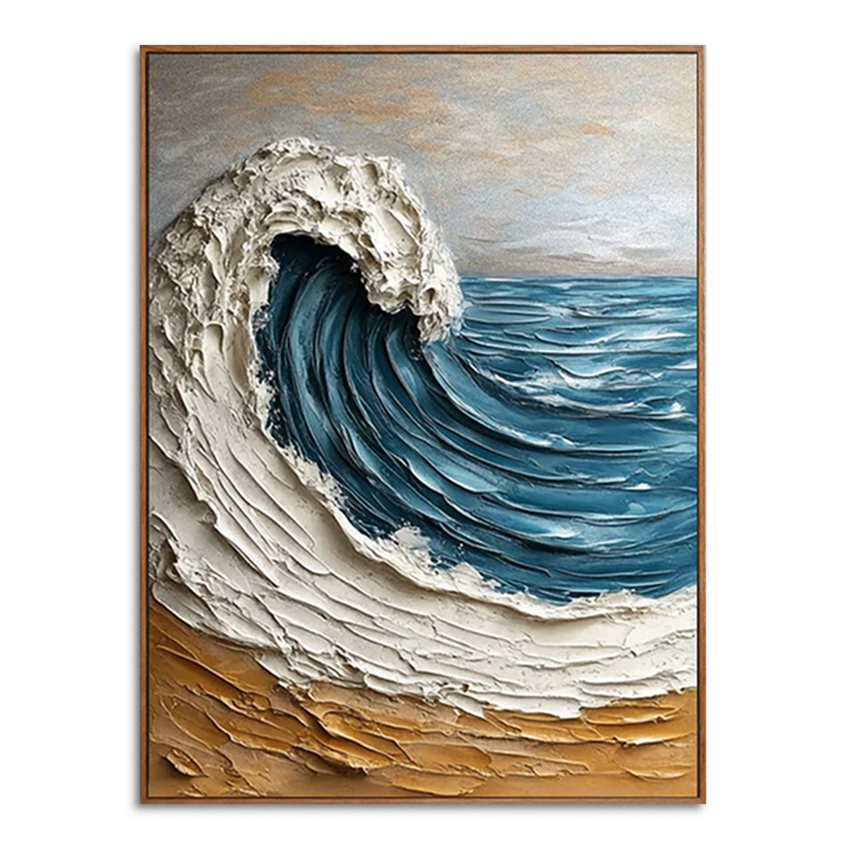 Cresting Arc-Vertical Ocean Wave Painting