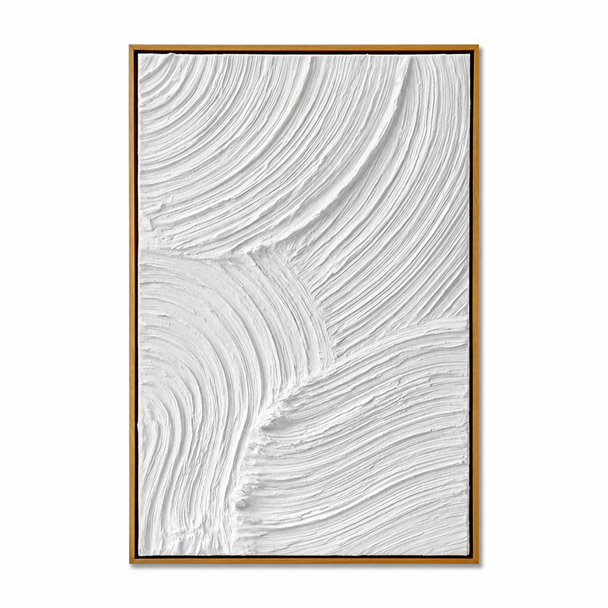 Quiet Current-White Textured Abstract Painting