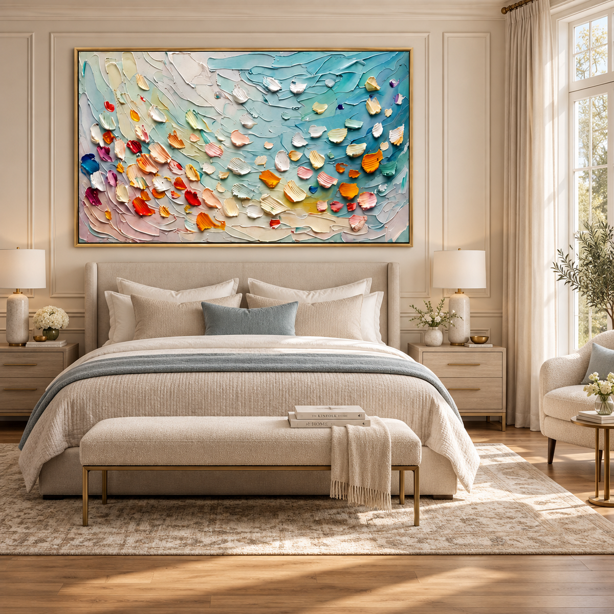 Petal Drift-Textured Abstract Painting