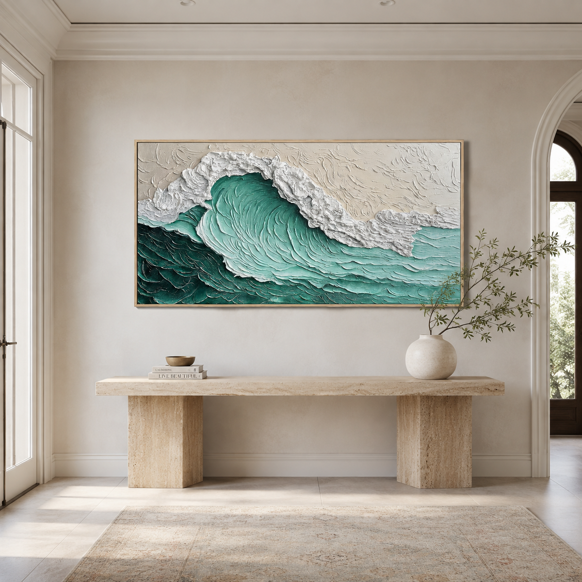 Ocean Surge Wave-Textured Coastal Wall Art