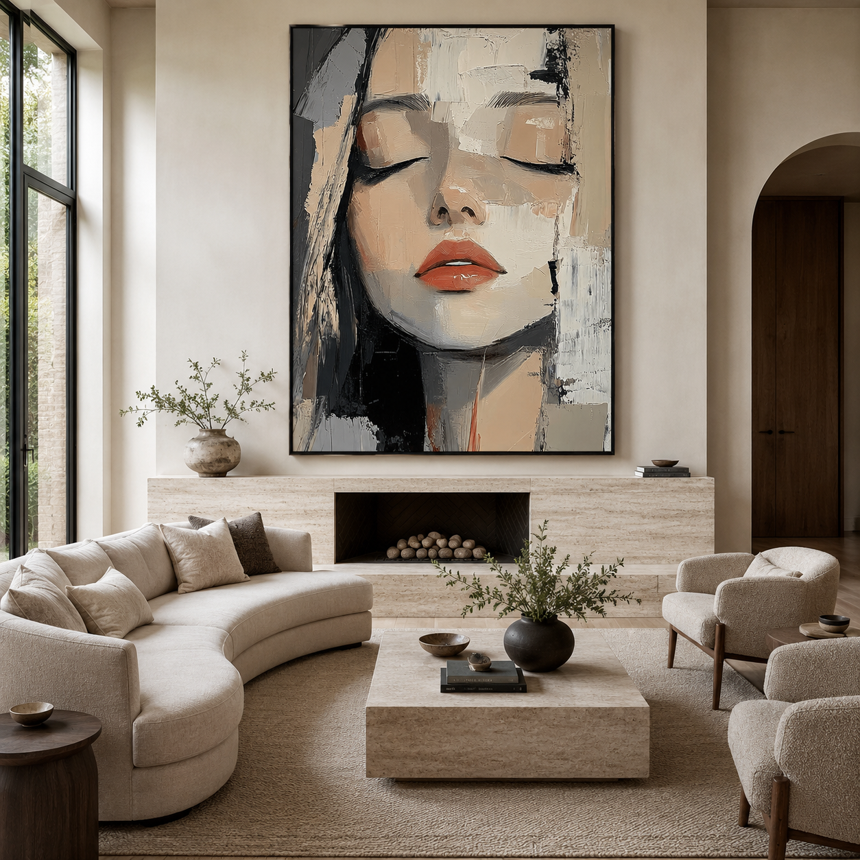 Quiet Muse-Abstract Woman Portrait Painting